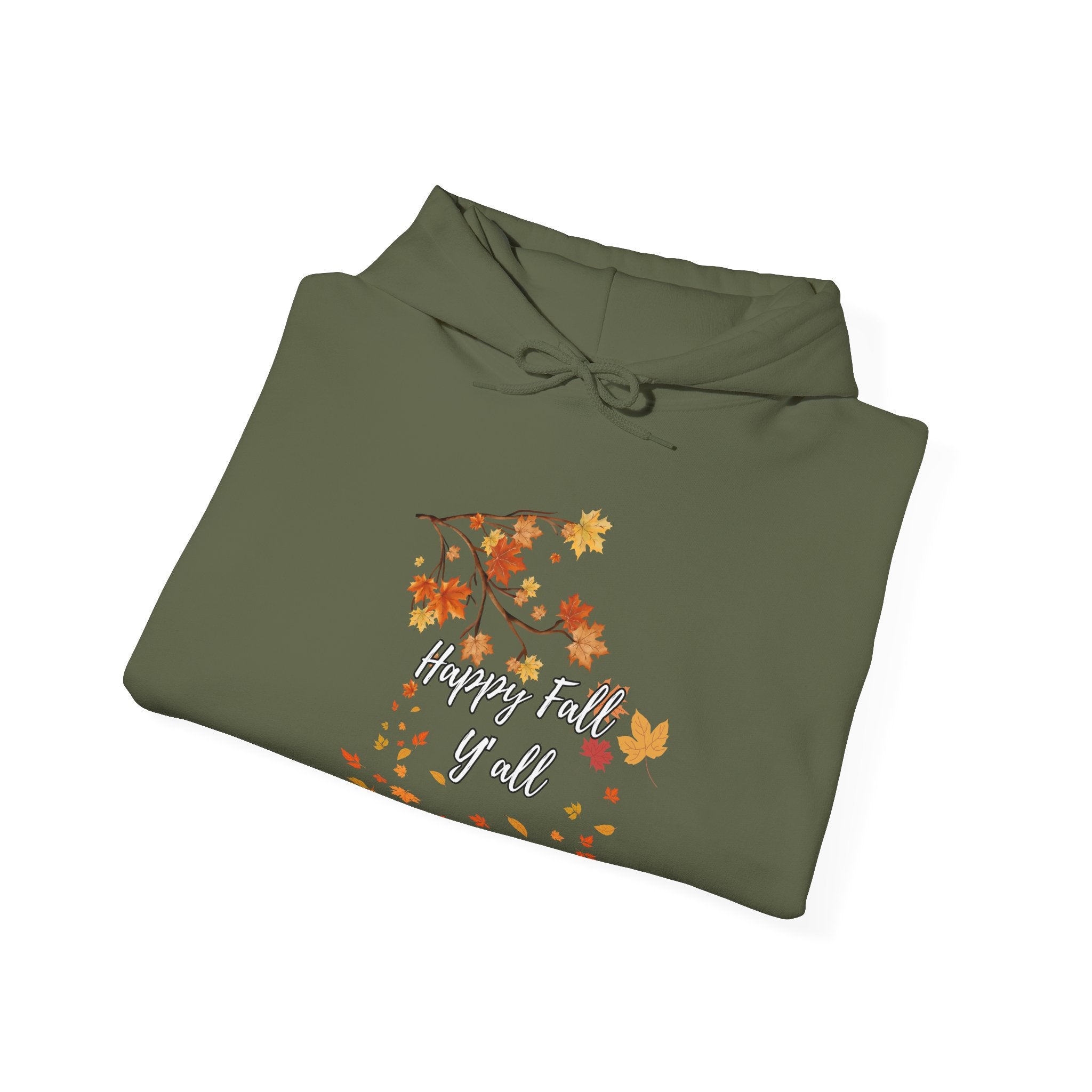 Happy Fall Y'all Hoodie - Cozy Unisex Sweatshirt for Autumn, Thanksgiving Gift, Seasonal Wear, Fall Fashion, Leaf Design