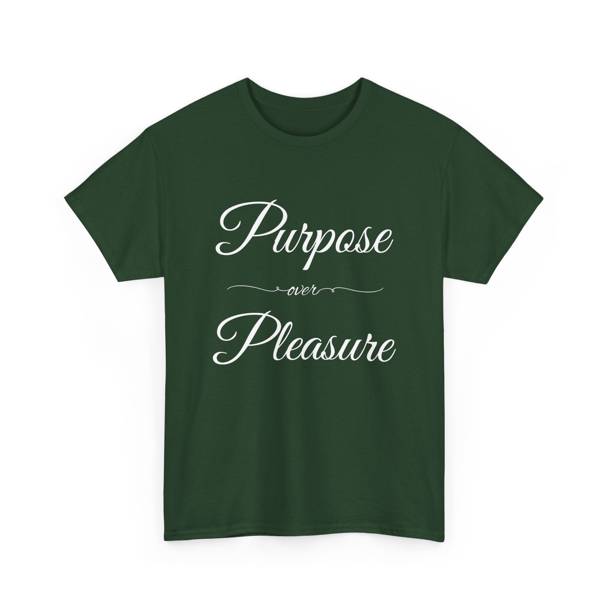 Purpose Over Pleasure Unisex Heavy Cotton Tee, Casual Wear, Gifts for Her, Birthday Present, Motivational T-Shirt, Everyday Comfort