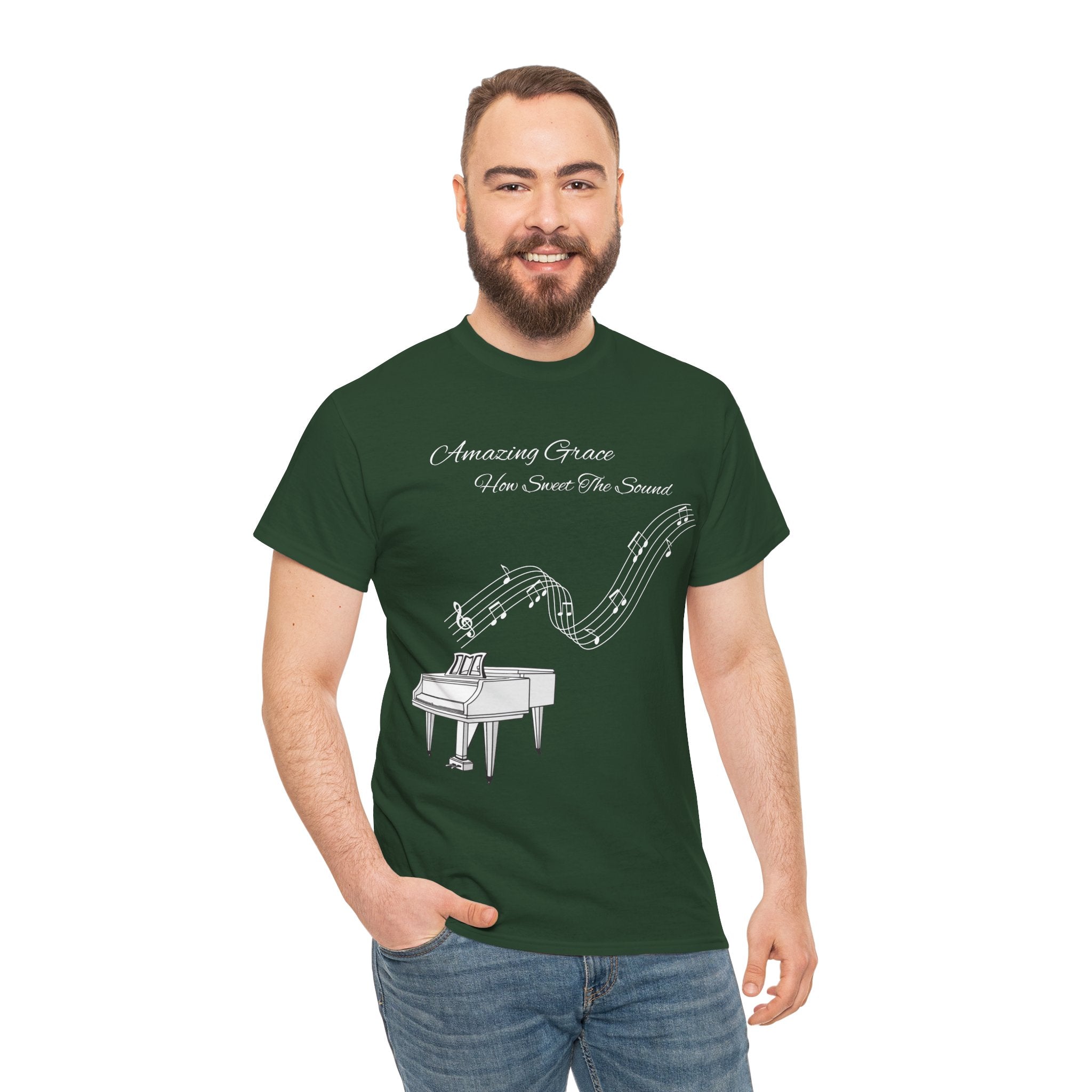 Music Lover's Unisex Tee - Amazing Grace Design, Perfect Gift for Musicians, Casual Wear, Music Event Shirt, Piano Lovers Top