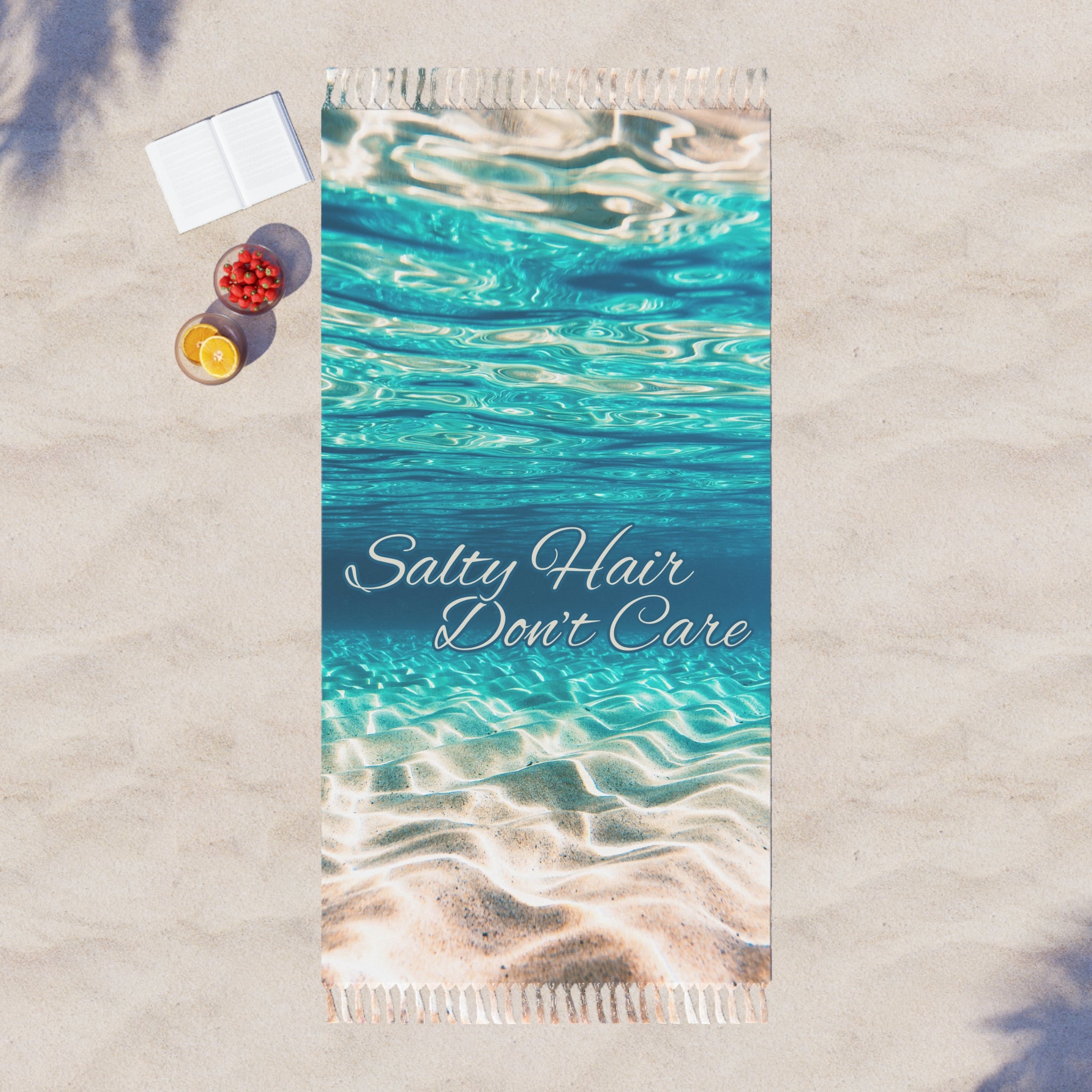 Boho Beach Towel - Salty Hair Don't Care, Summer Essentials, Beach Lover Gift, Vacation Accessory, Poolside Fun, Coastal Decor