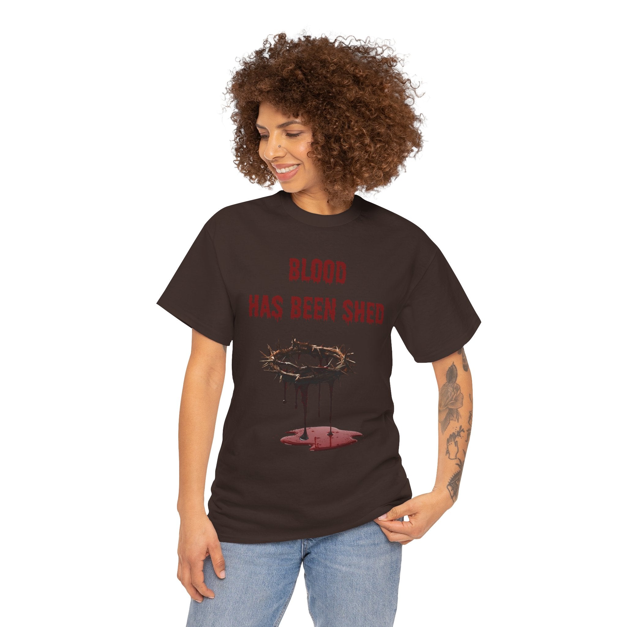 Faith-Inspired Halloween Graphic Tee, Unisex Heavy Cotton T-Shirt, Spiritual Apparel, Religious Gift, Church Event Wear, Unique Faith T-Shirt