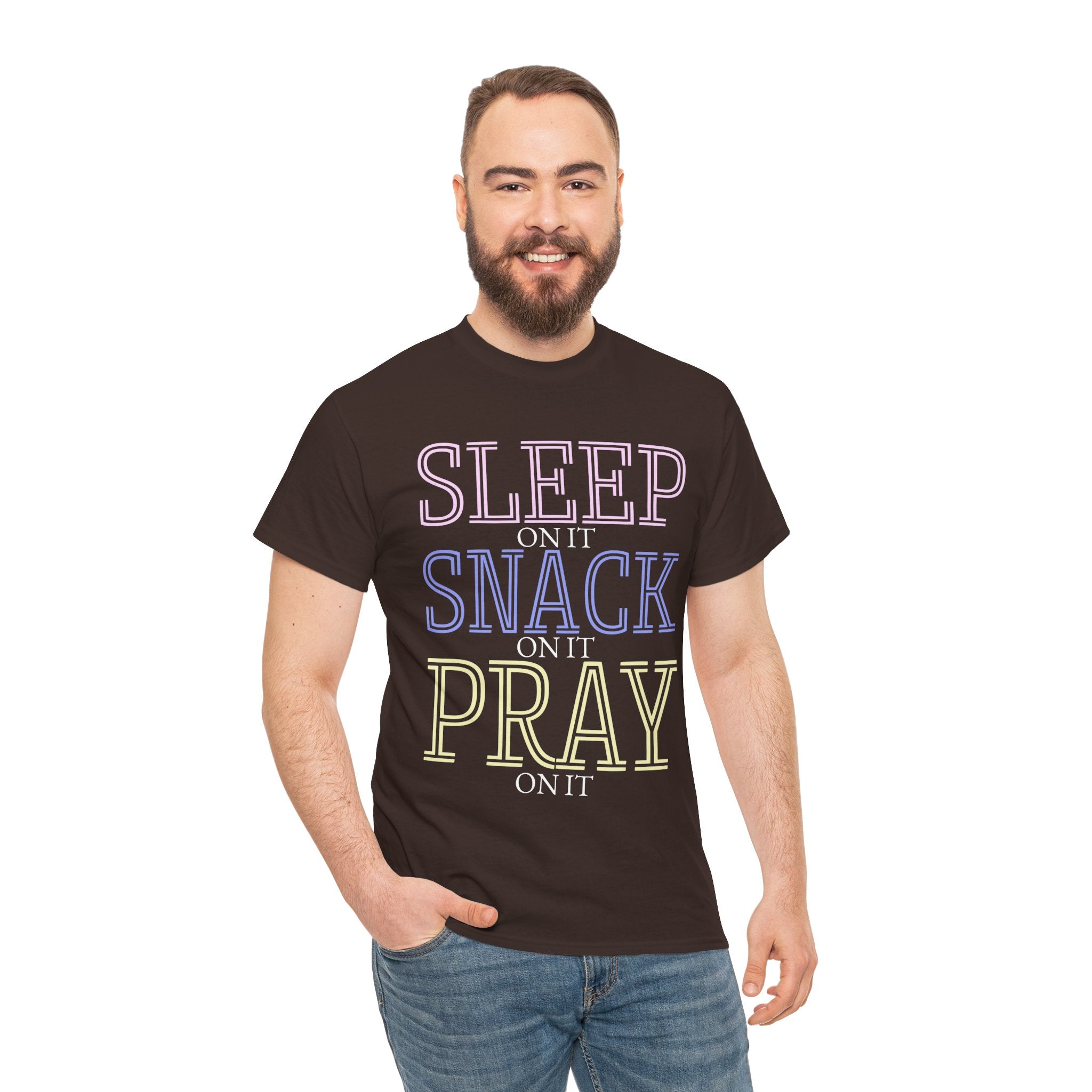 Sleep, Snack, Pray Unisex Tee - Casual Cotton Shirt for Comfort Lovers, Great for Relaxing, Gifts, Everyday Wear, Self-Care