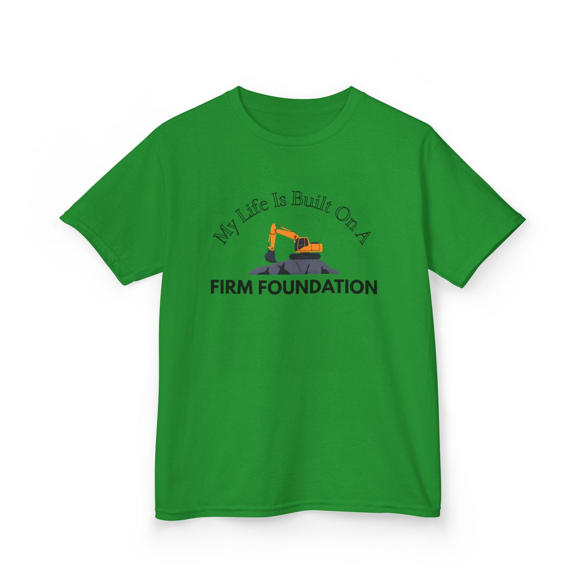 Kids Tee - My Life is Built on a Firm Foundation Construction Image