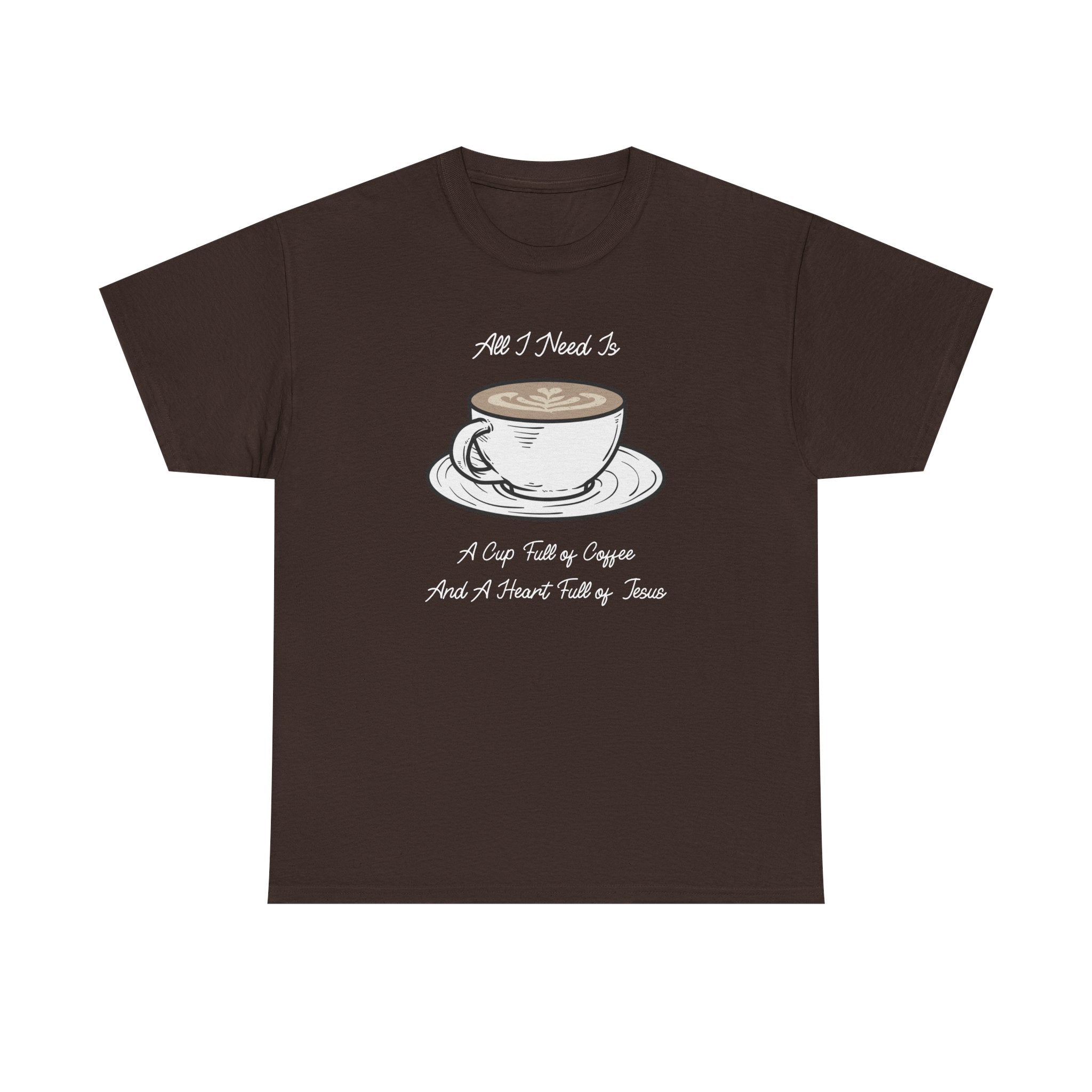 Unisex Heavy Cotton Tee with Coffee and Faith Design - Perfect for Coffee Lovers, Christians, Gifts, Casual Wear, and Everyday Comfort