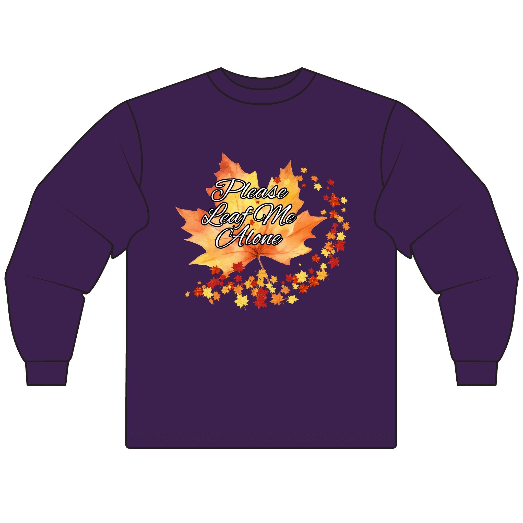 Autumn Long Sleeve T-Shirt -Leave Me Alone, Fall Vibes, Cozy Gift, Leaf Season Apparel, Casual Wear, Thanksgiving Top