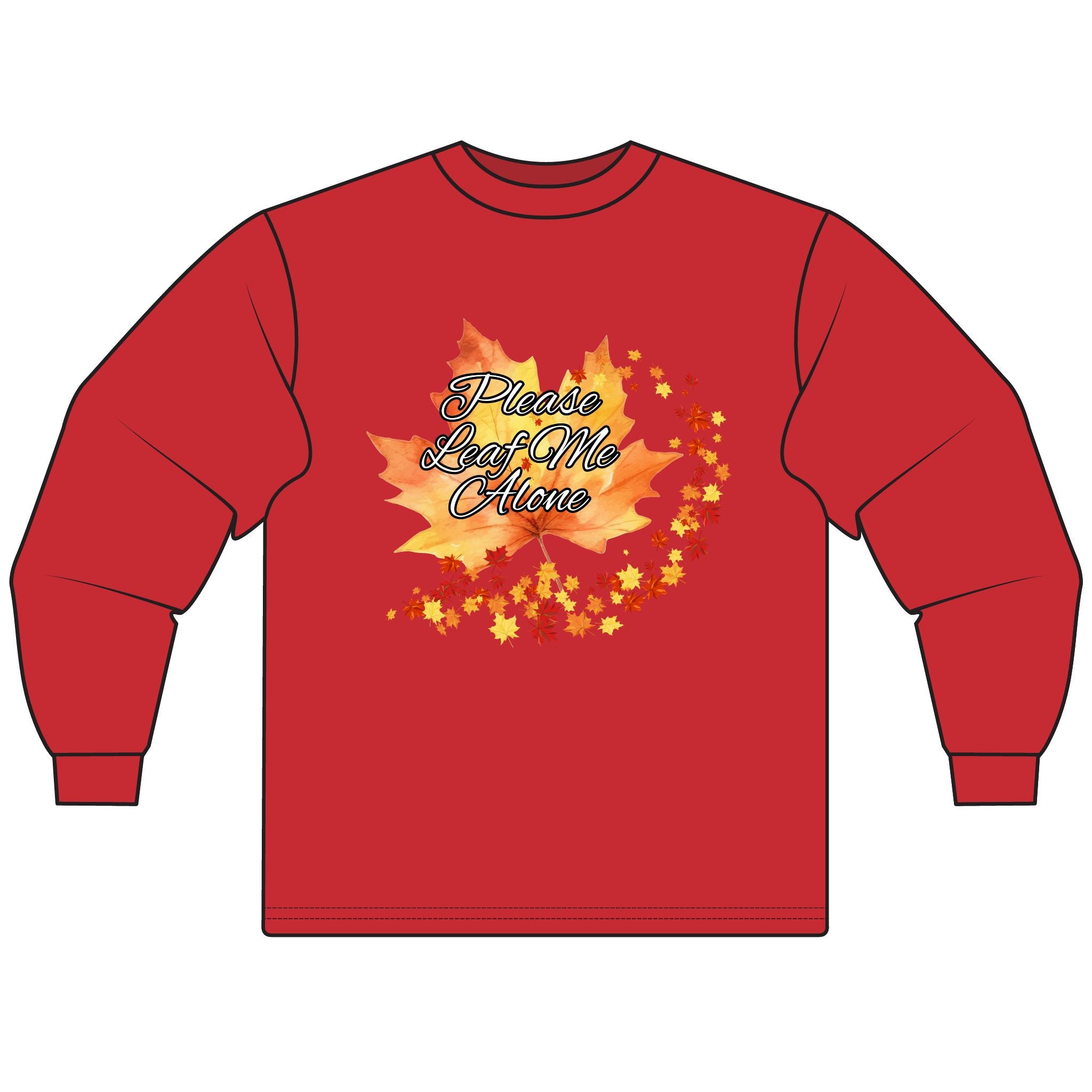 Autumn Long Sleeve T-Shirt -Leave Me Alone, Fall Vibes, Cozy Gift, Leaf Season Apparel, Casual Wear, Thanksgiving Top