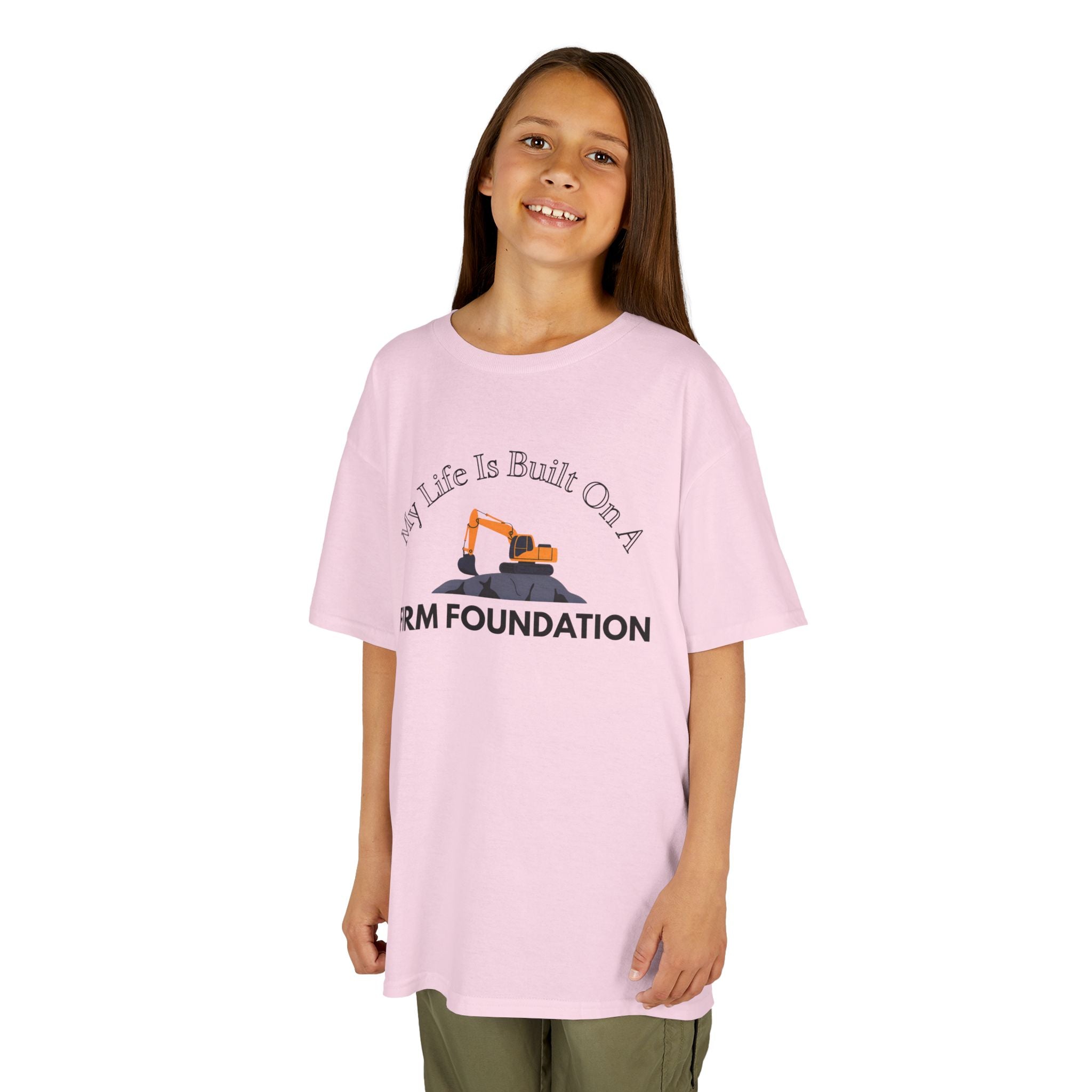 Kids Tee - My Life is Built on a Firm Foundation Construction Image