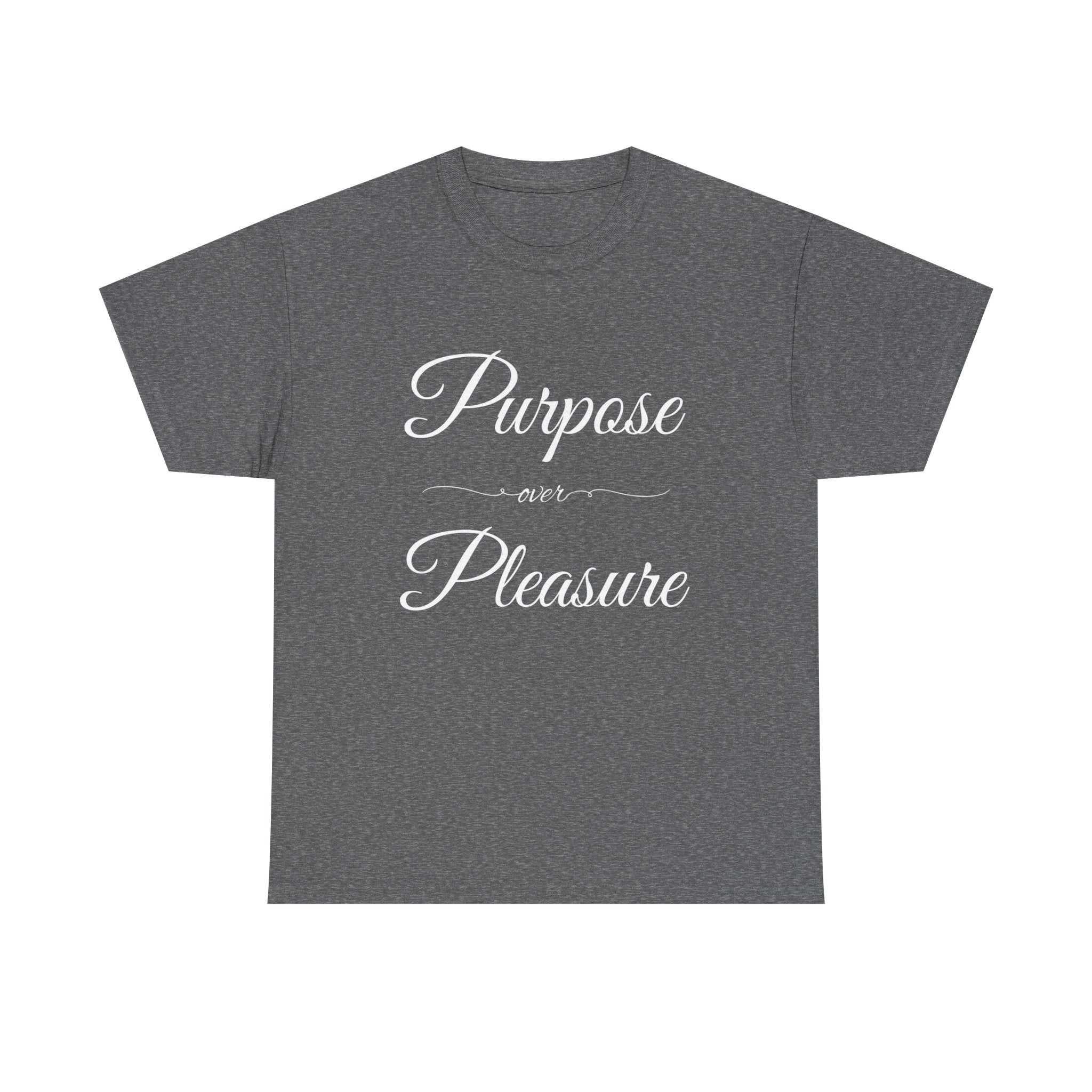 Purpose Over Pleasure Unisex Heavy Cotton Tee, Casual Wear, Gifts for Her, Birthday Present, Motivational T-Shirt, Everyday Comfort