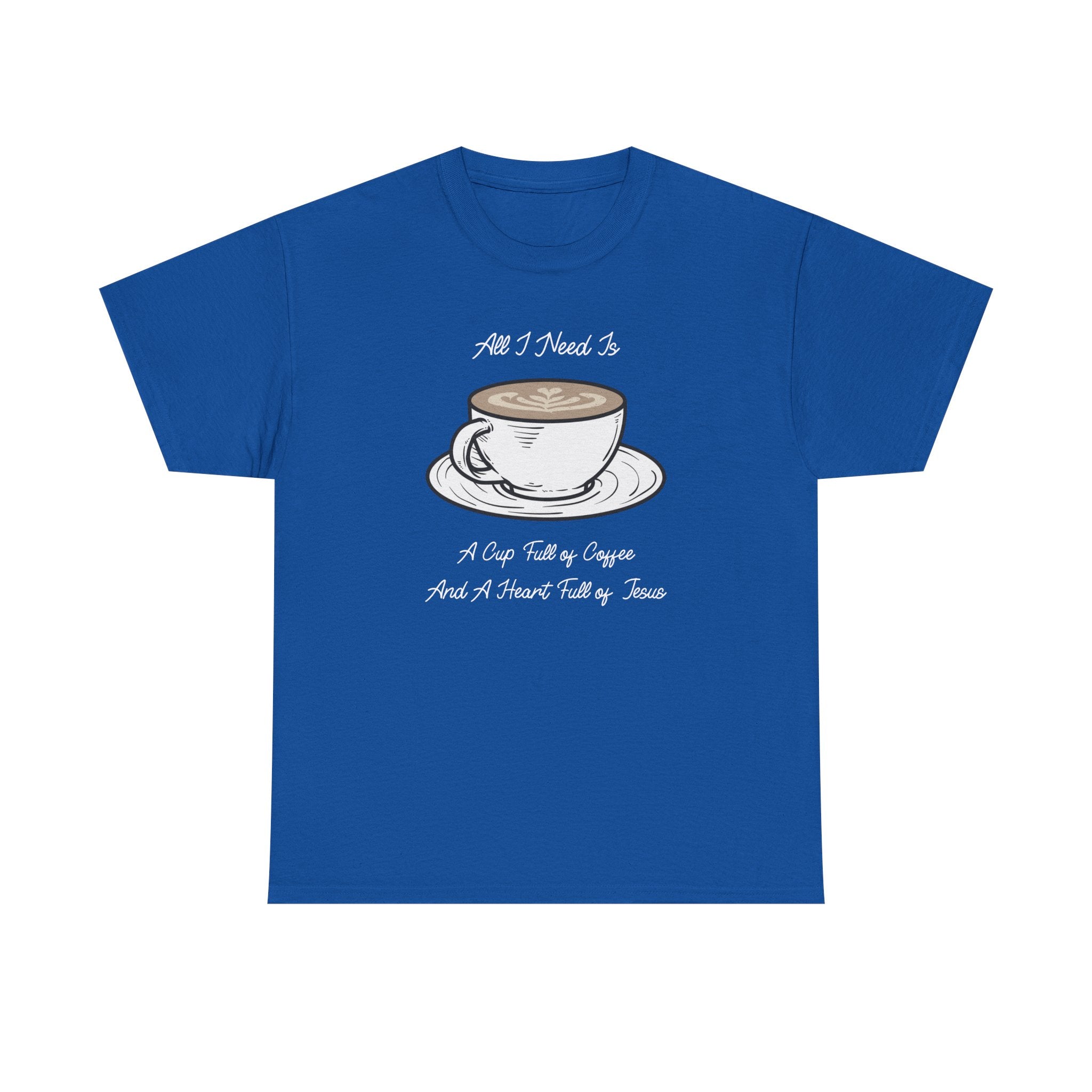 Unisex Heavy Cotton Tee with Coffee and Faith Design - Perfect for Coffee Lovers, Christians, Gifts, Casual Wear, and Everyday Comfort