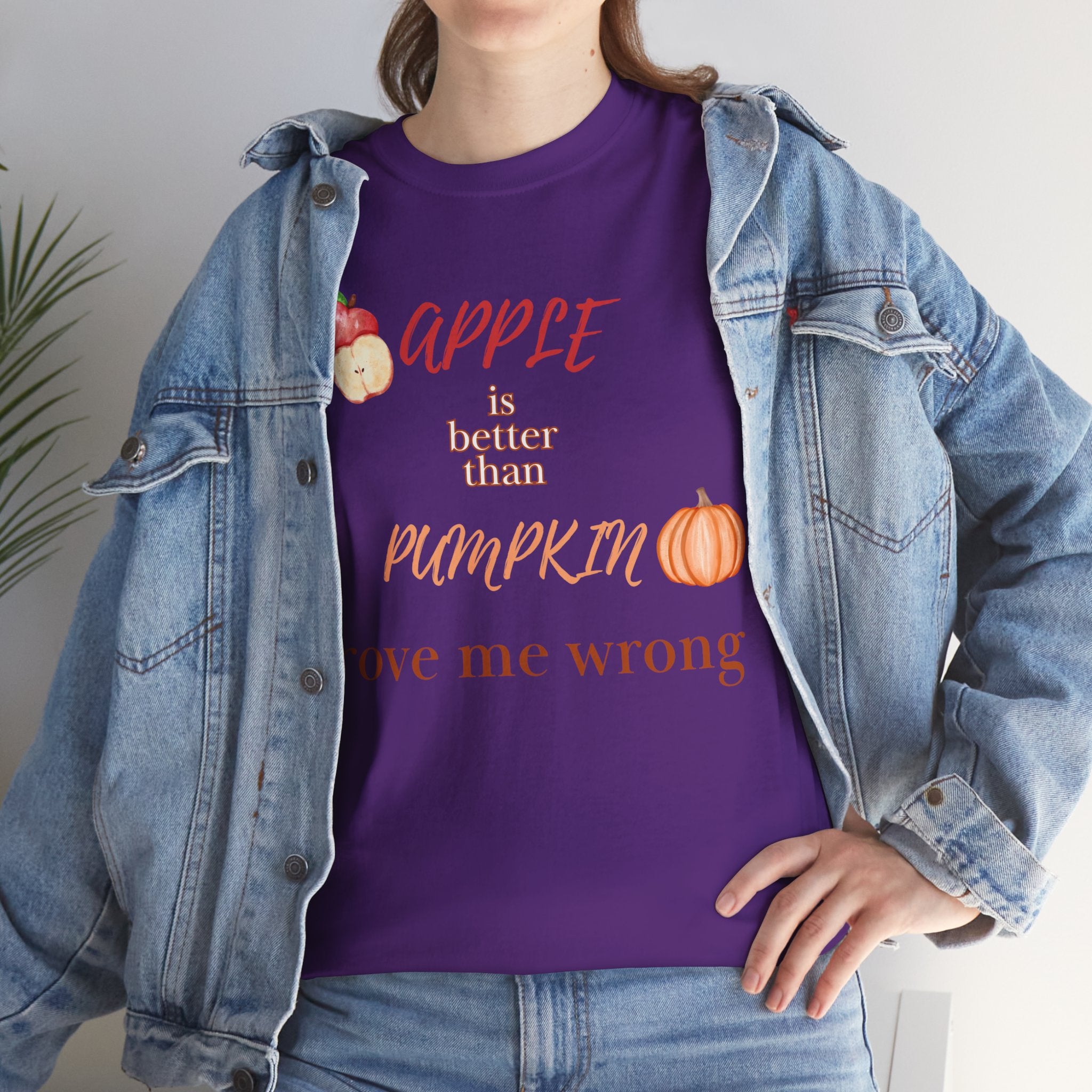 Apple Better Than Pumpkin Tee, Funny Autumn T-Shirt, Casual Halloween Shirt, Fall Holiday Apparel, Gift for Friends