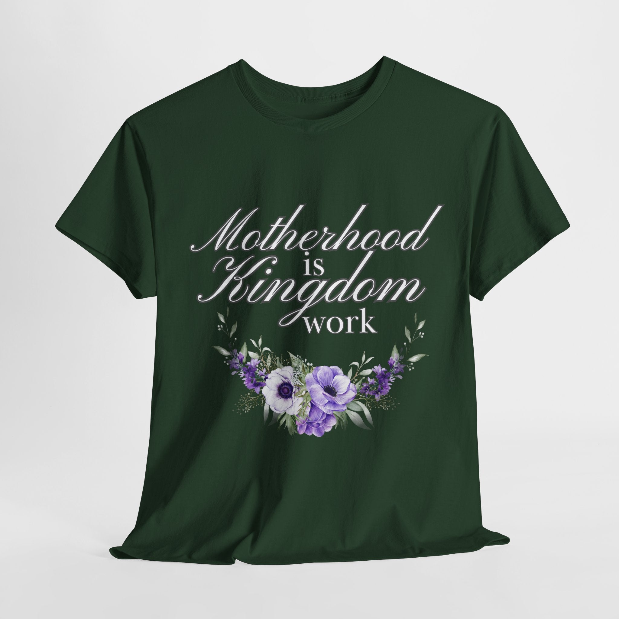 Motherhood is Kingdom Work Unisex Tee - Celebrate Motherhood, Gift for Moms, Cute Floral Design, Relaxed Fit, Everyday Wear