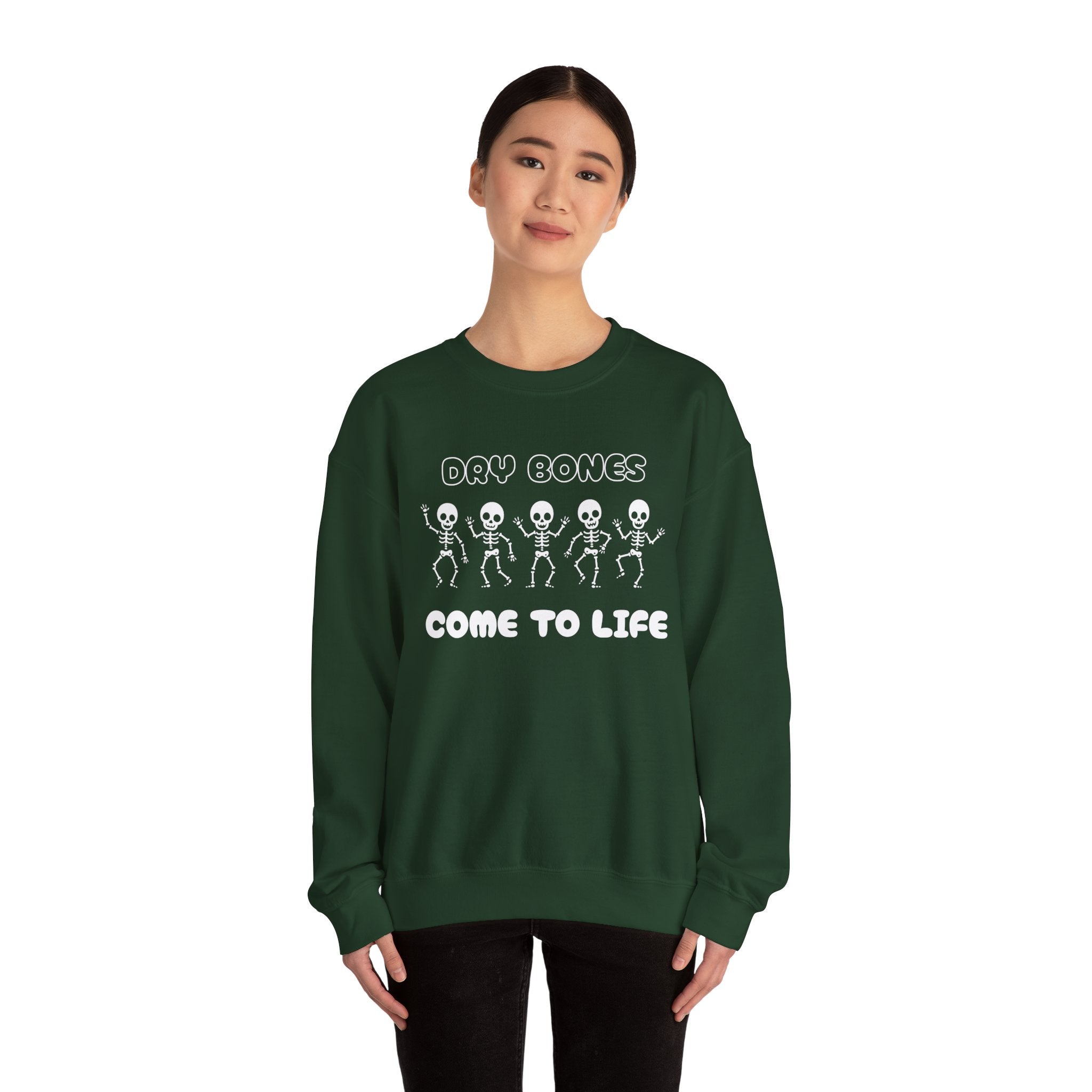Dry Bones Come To Life Crewneck Sweatshirt - Perfect for Halloween, Cozy Nights, Unisex Gift, Seasonal Style, Fall Fashion, Spooky Season