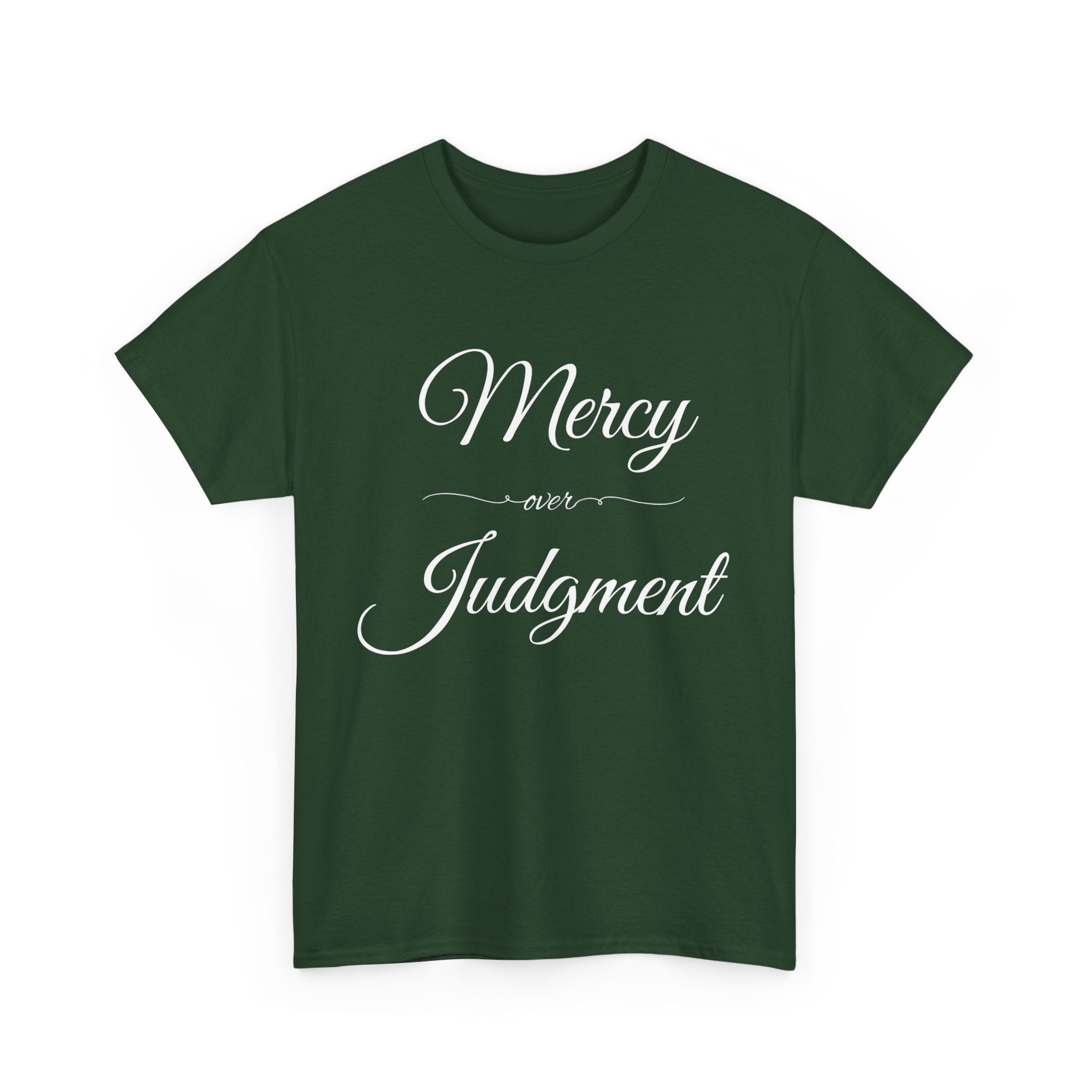 Stylish Unisex Tee with 'Mercy over Judgment' Design, Casual Wear, Gift for Friends, Motivational Clothing, Spiritual Shirt