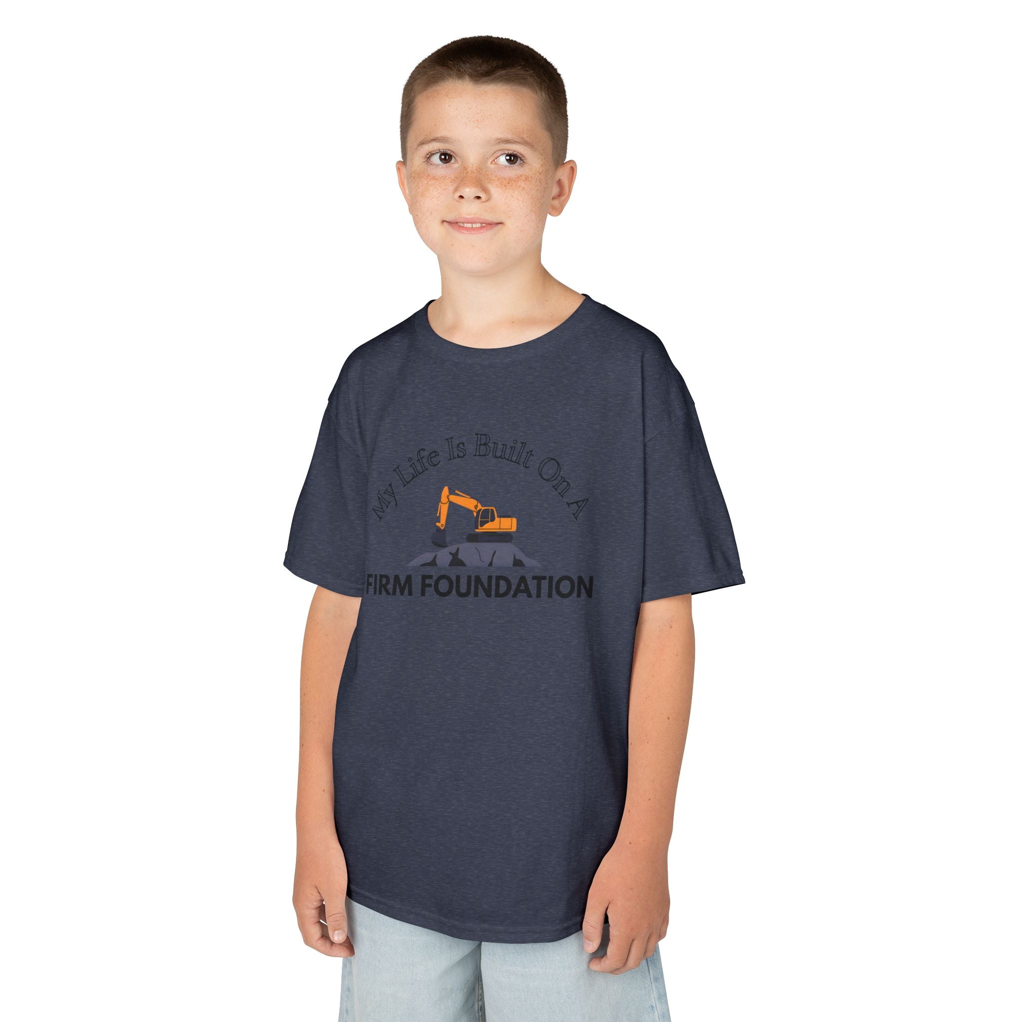 Kids Tee - My Life is Built on a Firm Foundation Construction Image