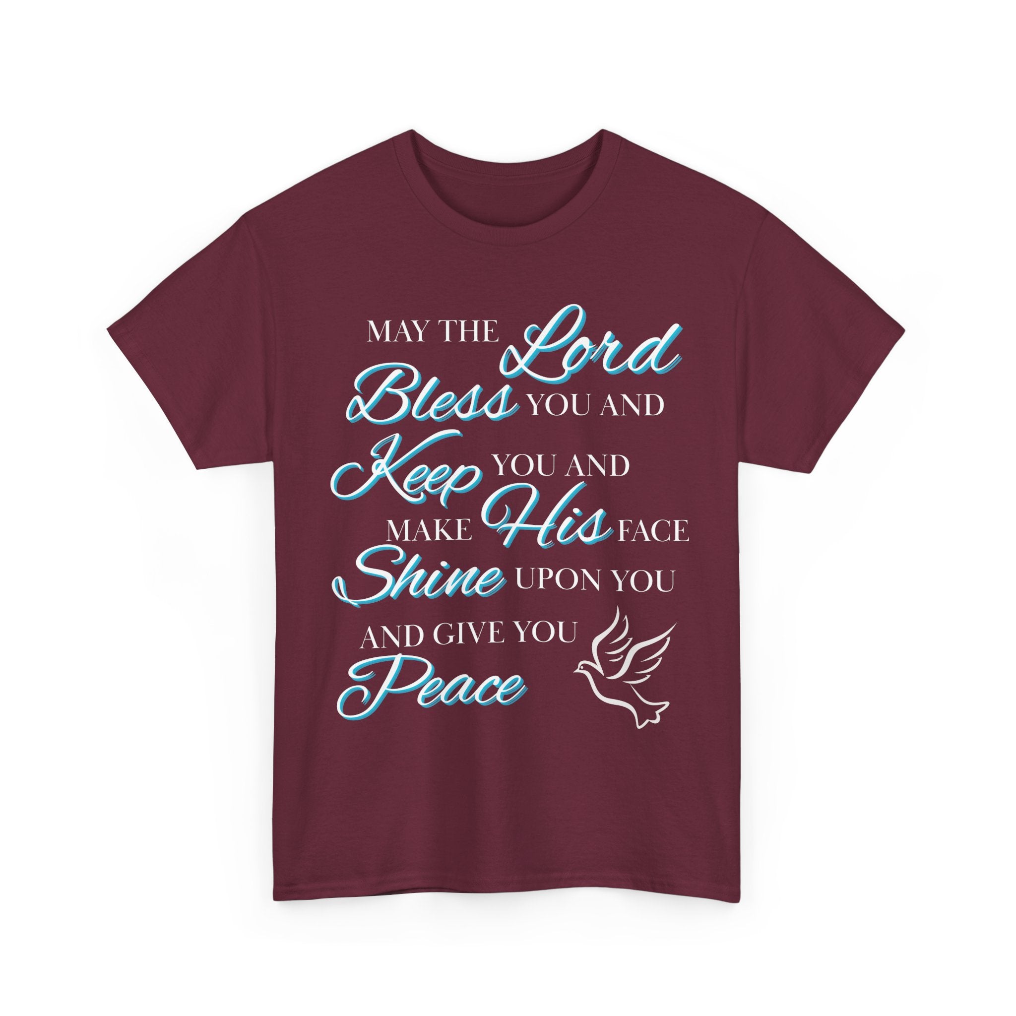 May The Lord Bless You and Keep You Faith-Inspired Unisex Heavy Cotton Tee, Inspirational Graphic Shirt, Christian Gift, Casual Wear, Spiritual Comfort, Religious Apparel
