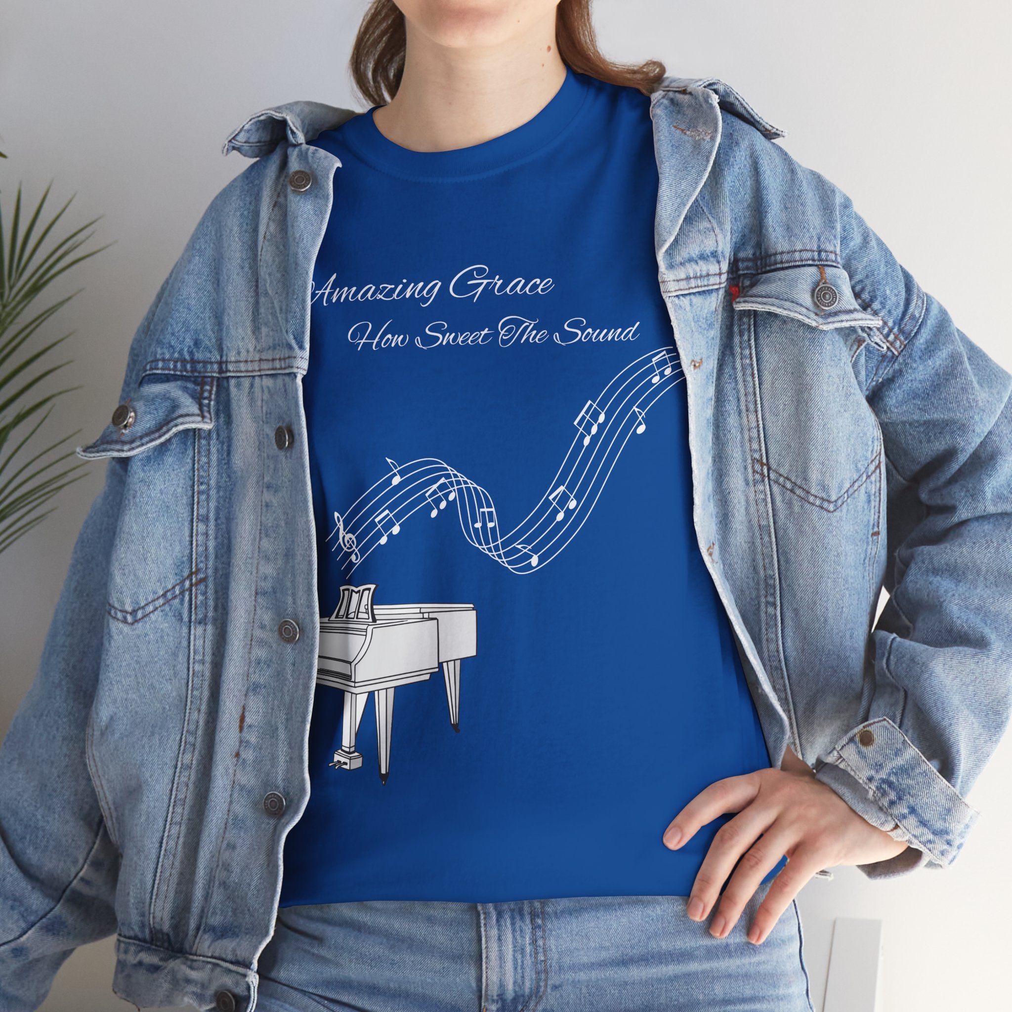 Music Lover's Unisex Tee - Amazing Grace Design, Perfect Gift for Musicians, Casual Wear, Music Event Shirt, Piano Lovers Top
