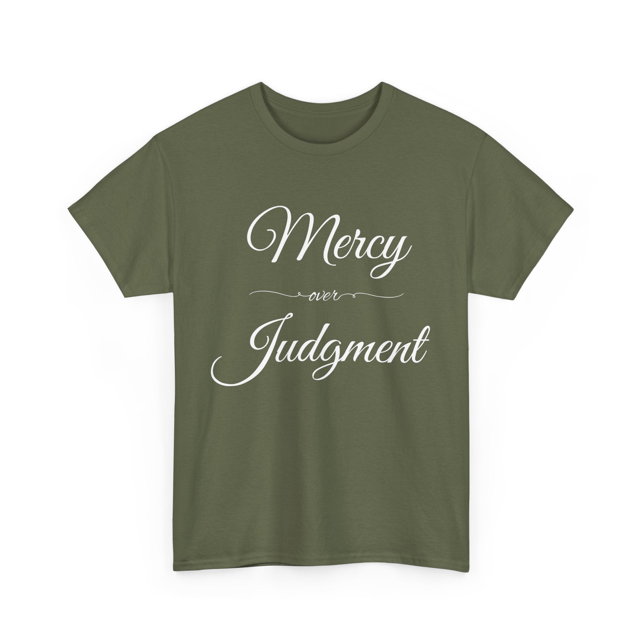 Stylish Unisex Tee with 'Mercy over Judgment' Design, Casual Wear, Gift for Friends, Motivational Clothing, Spiritual Shirt
