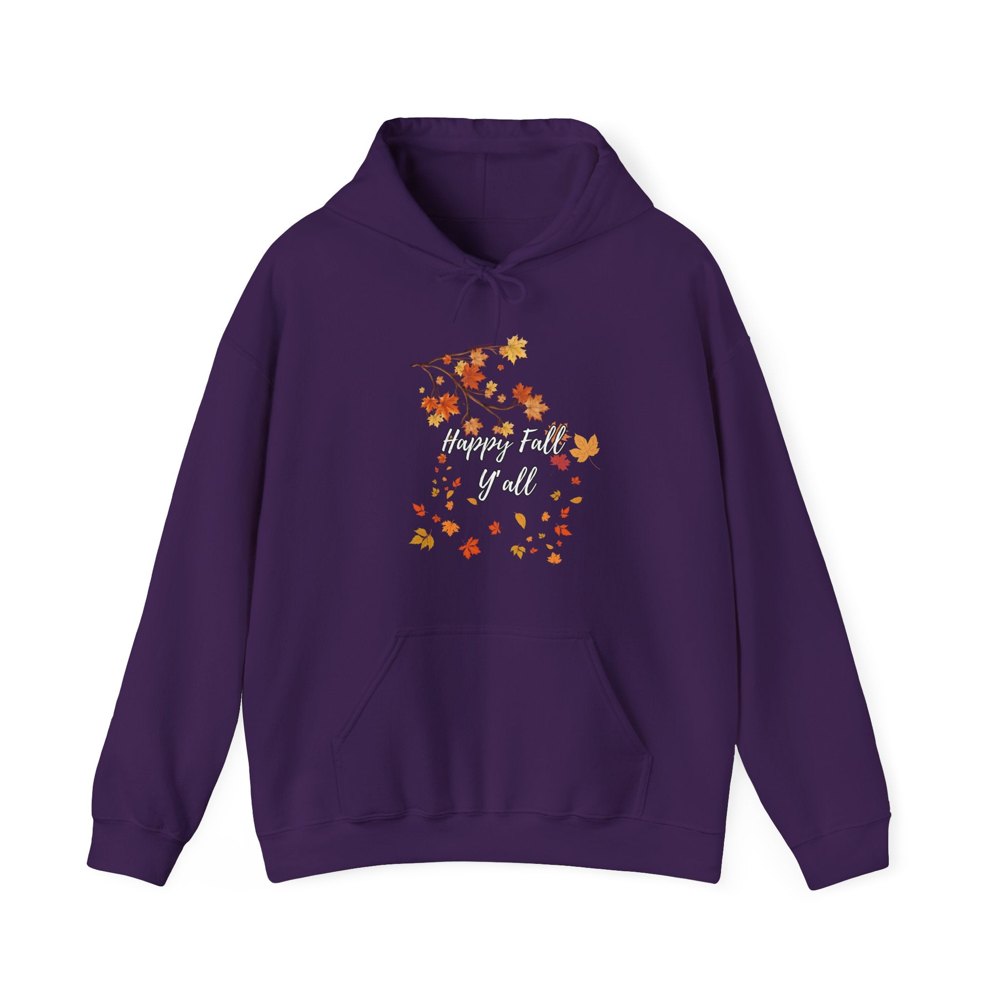 Happy Fall Y'all Hoodie - Cozy Unisex Sweatshirt for Autumn, Thanksgiving Gift, Seasonal Wear, Fall Fashion, Leaf Design