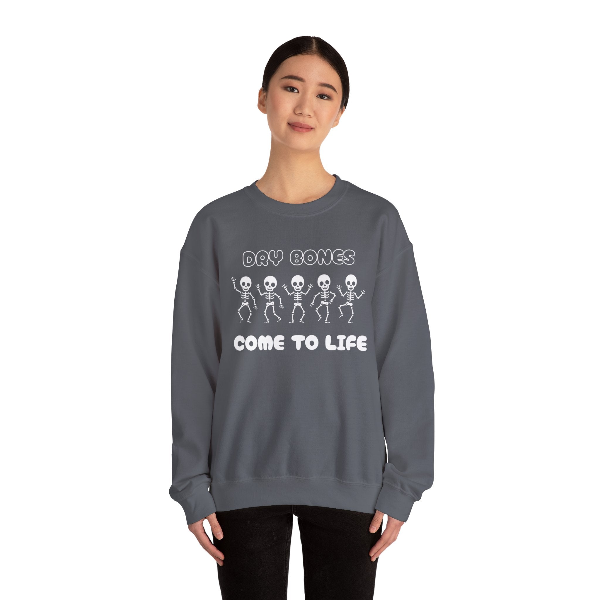 Dry Bones Come To Life Crewneck Sweatshirt - Perfect for Halloween, Cozy Nights, Unisex Gift, Seasonal Style, Fall Fashion, Spooky Season