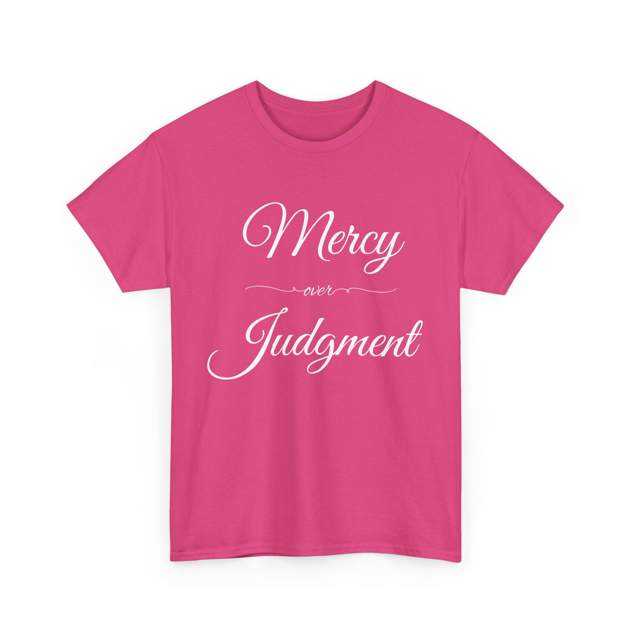 Stylish Unisex Tee with 'Mercy over Judgment' Design, Casual Wear, Gift for Friends, Motivational Clothing, Spiritual Shirt