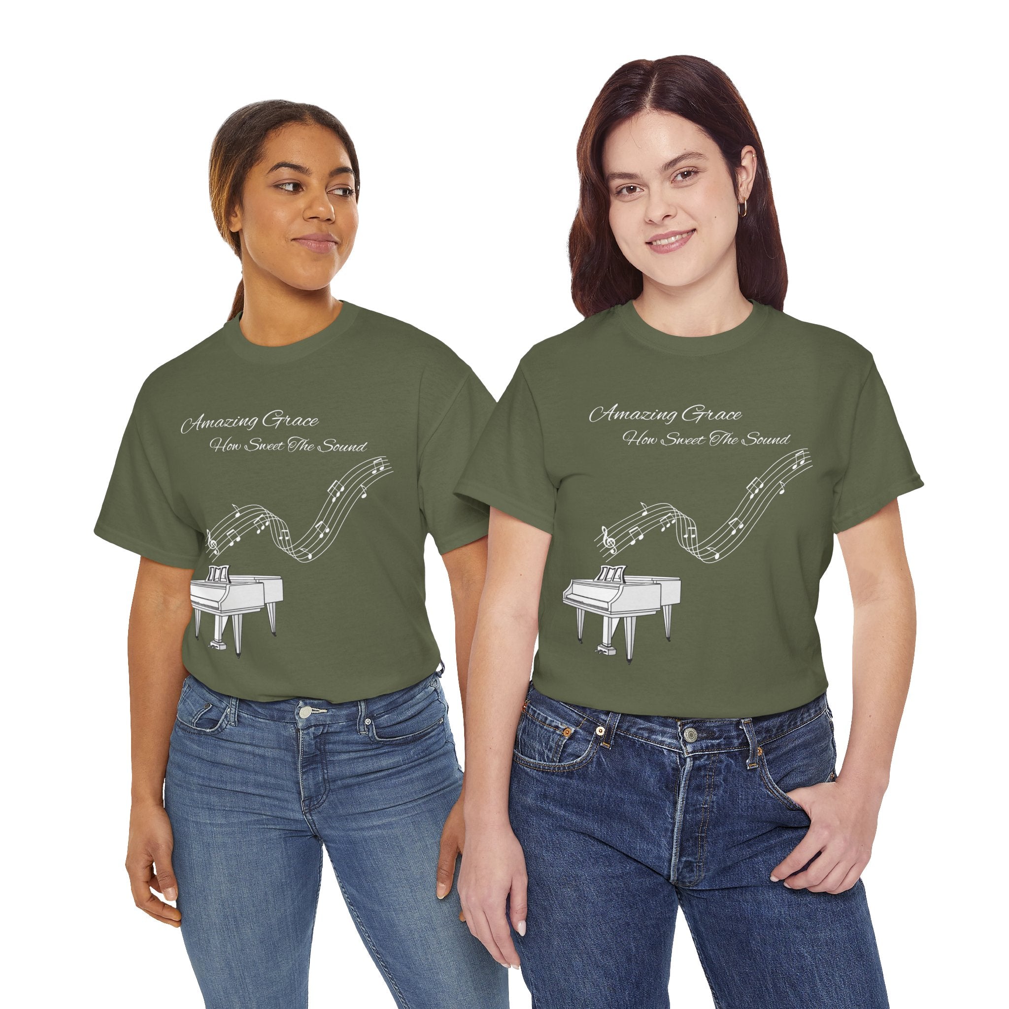 Music Lover's Unisex Tee - Amazing Grace Design, Perfect Gift for Musicians, Casual Wear, Music Event Shirt, Piano Lovers Top