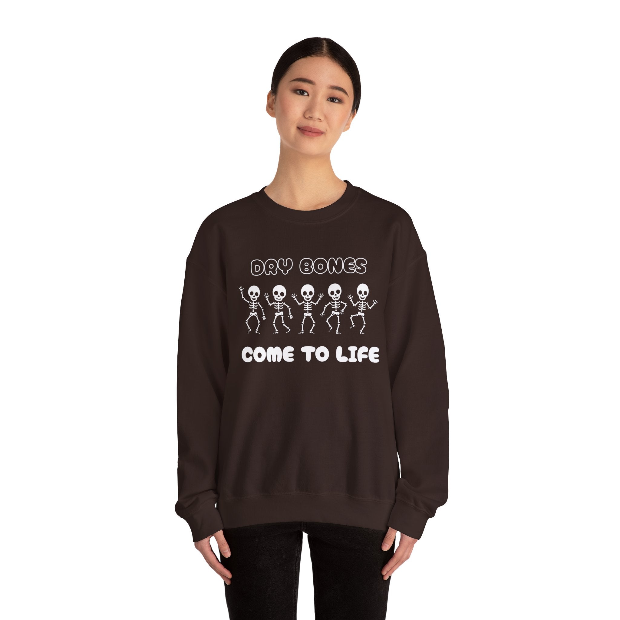 Dry Bones Come To Life Crewneck Sweatshirt - Perfect for Halloween, Cozy Nights, Unisex Gift, Seasonal Style, Fall Fashion, Spooky Season