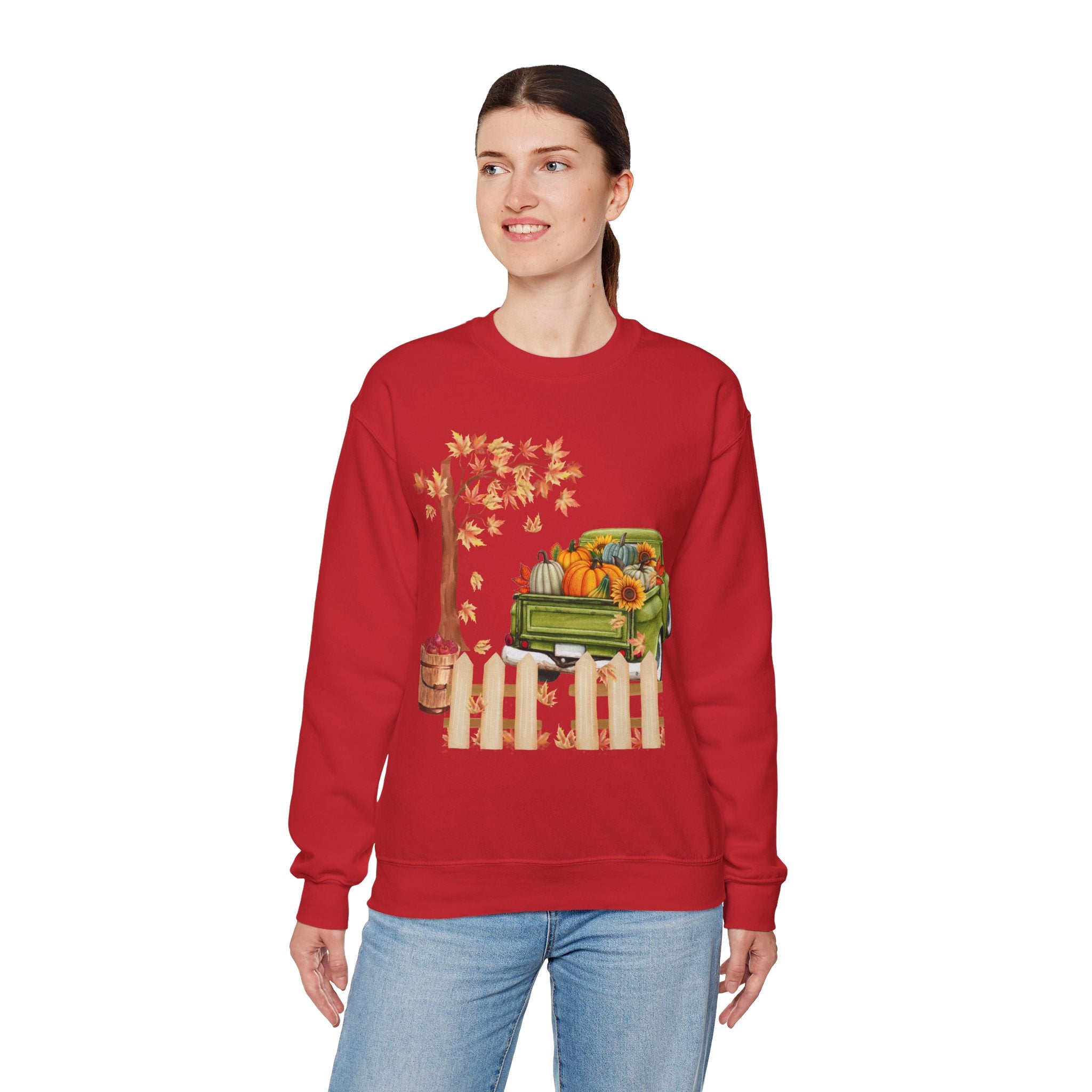 Autumn Vibes Crewneck Sweatshirt – Cozy Fall Apparel, Pumpkin Decor, Harvest Festival Fashion, Unisex Sweatshirt, Seasonal Layering