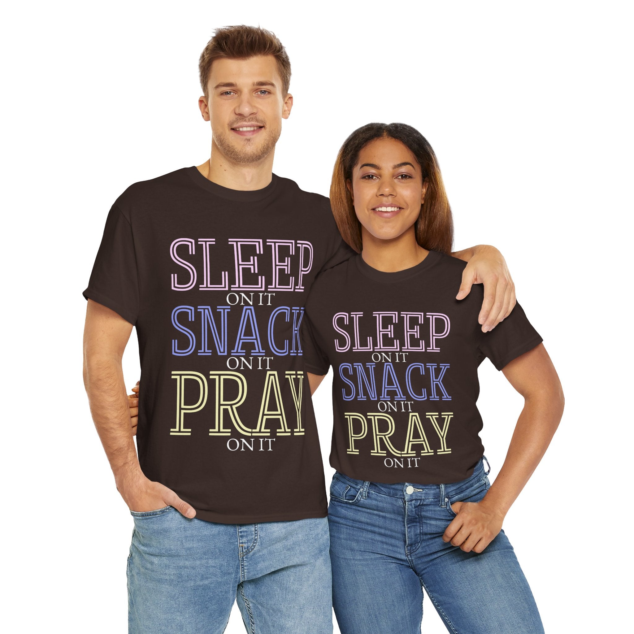 Sleep, Snack, Pray Unisex Tee - Casual Cotton Shirt for Comfort Lovers, Great for Relaxing, Gifts, Everyday Wear, Self-Care
