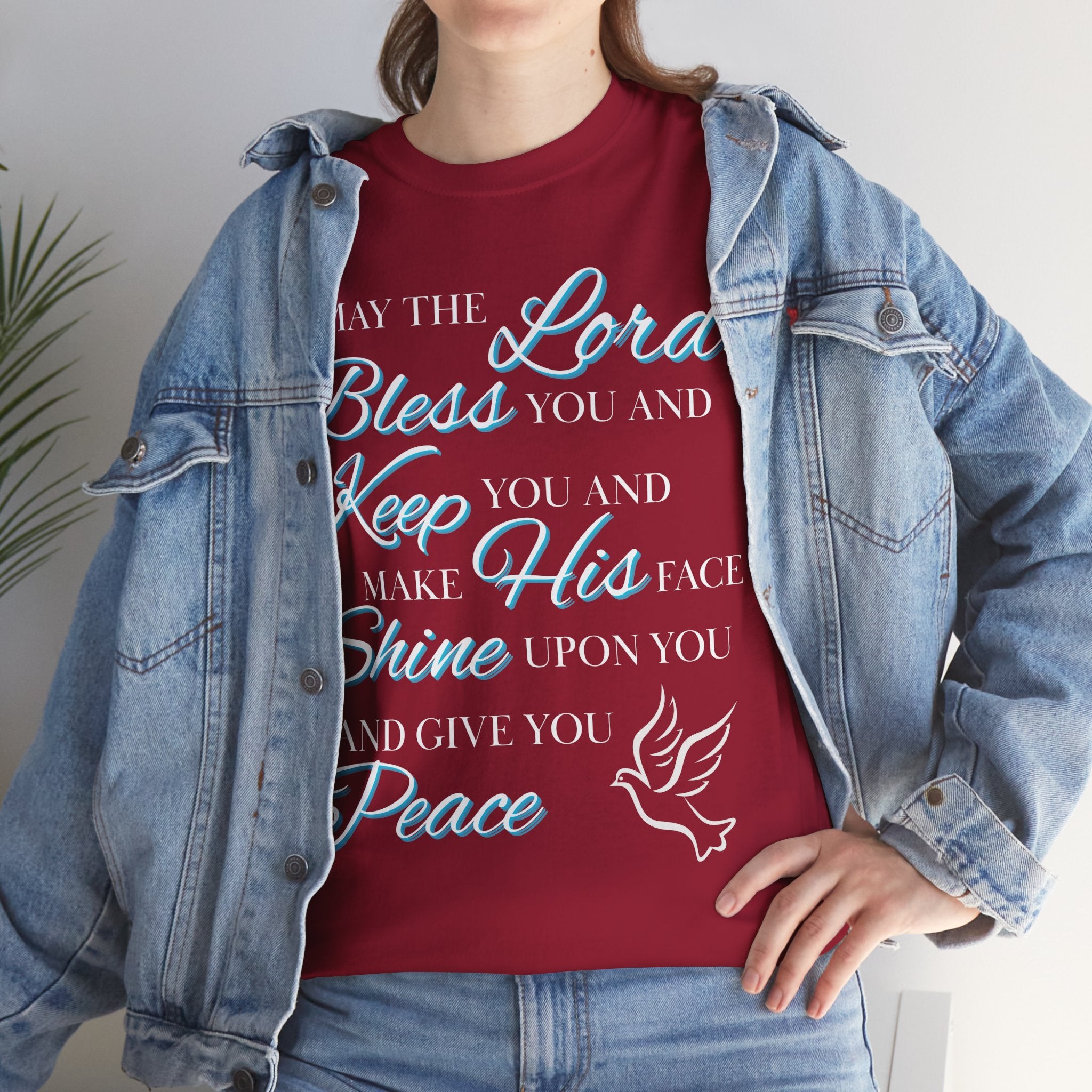 May The Lord Bless You and Keep You Faith-Inspired Unisex Heavy Cotton Tee, Inspirational Graphic Shirt, Christian Gift, Casual Wear, Spiritual Comfort, Religious Apparel
