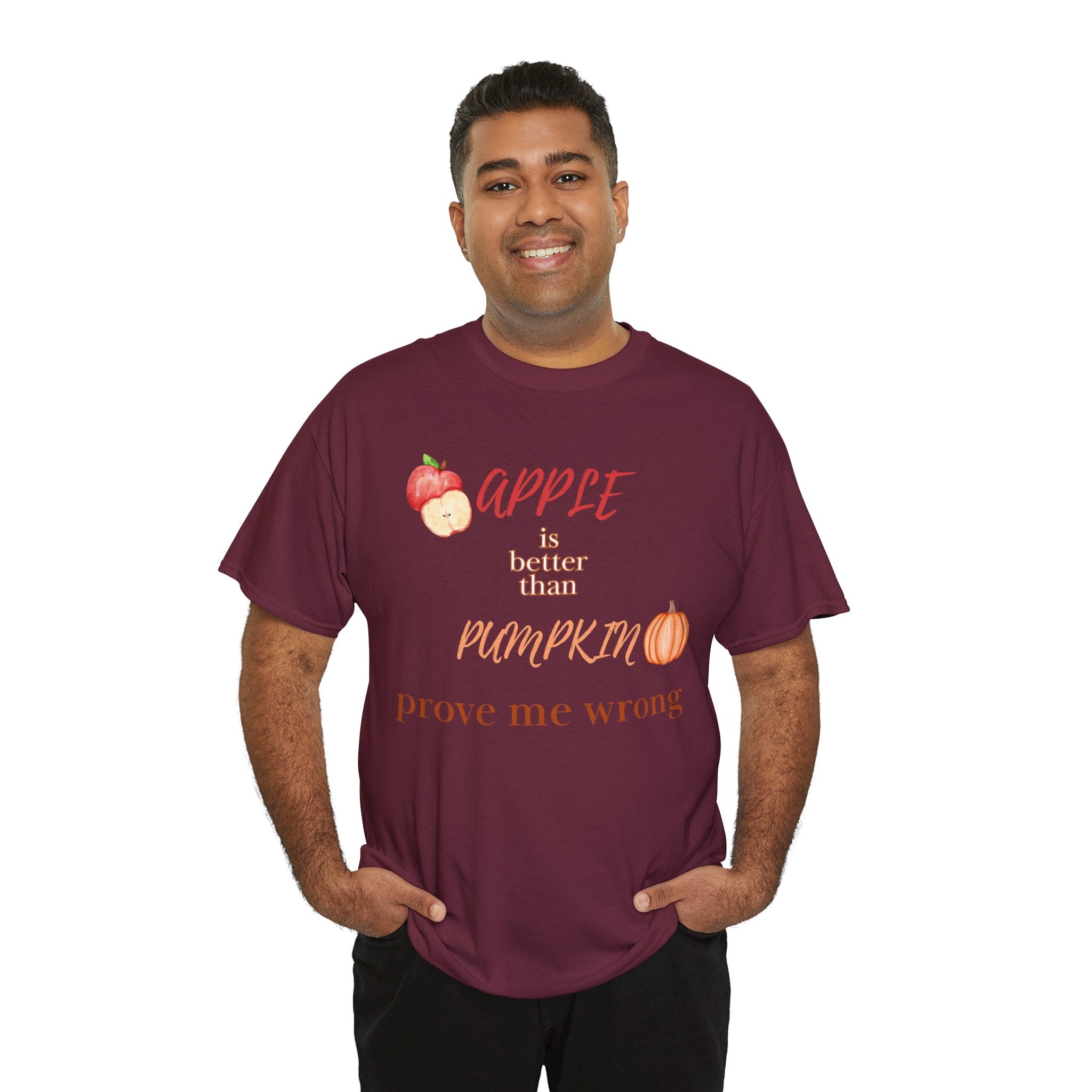 Apple Better Than Pumpkin Tee, Funny Autumn T-Shirt, Casual Halloween Shirt, Fall Holiday Apparel, Gift for Friends