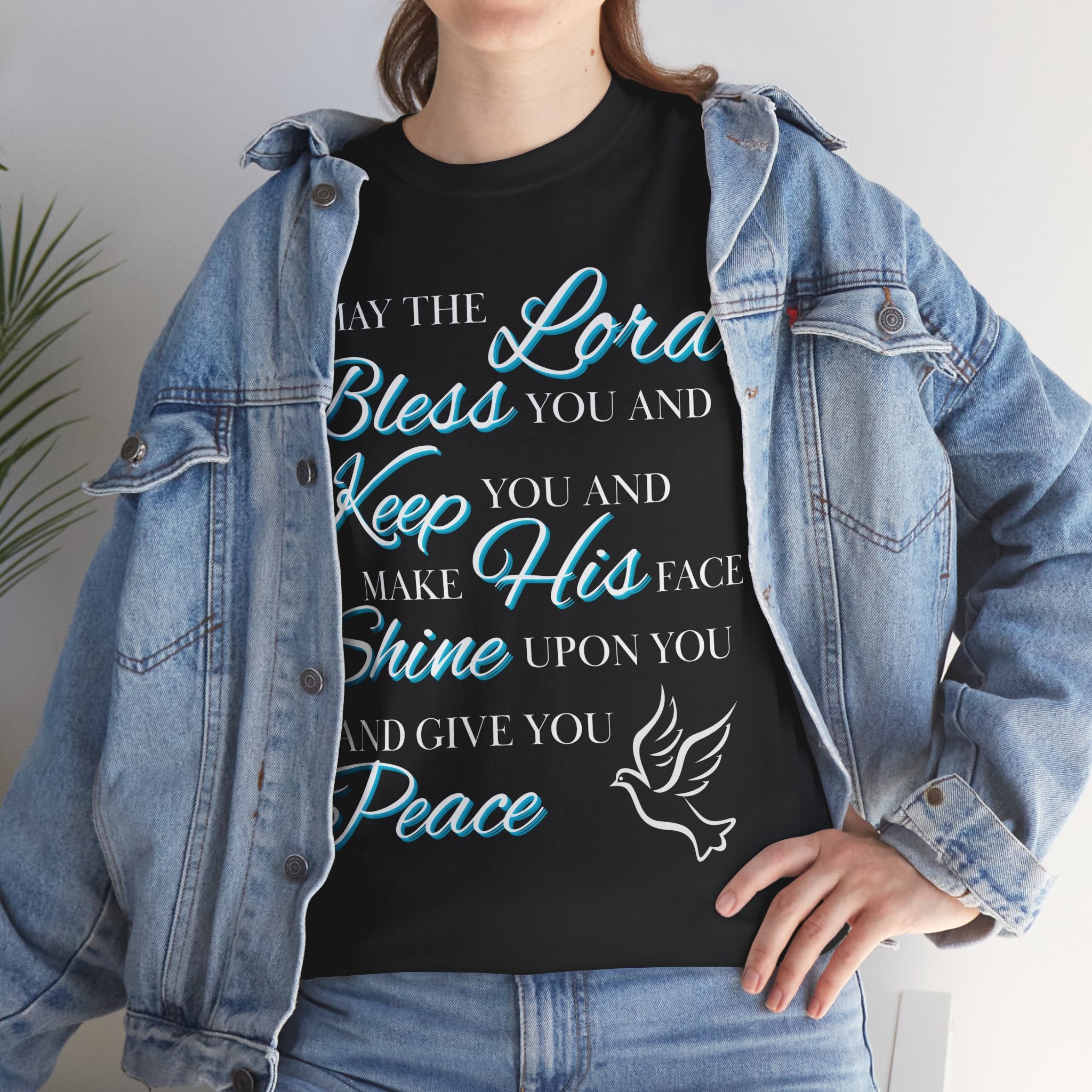 May The Lord Bless You and Keep You Faith-Inspired Unisex Heavy Cotton Tee, Inspirational Graphic Shirt, Christian Gift, Casual Wear, Spiritual Comfort, Religious Apparel