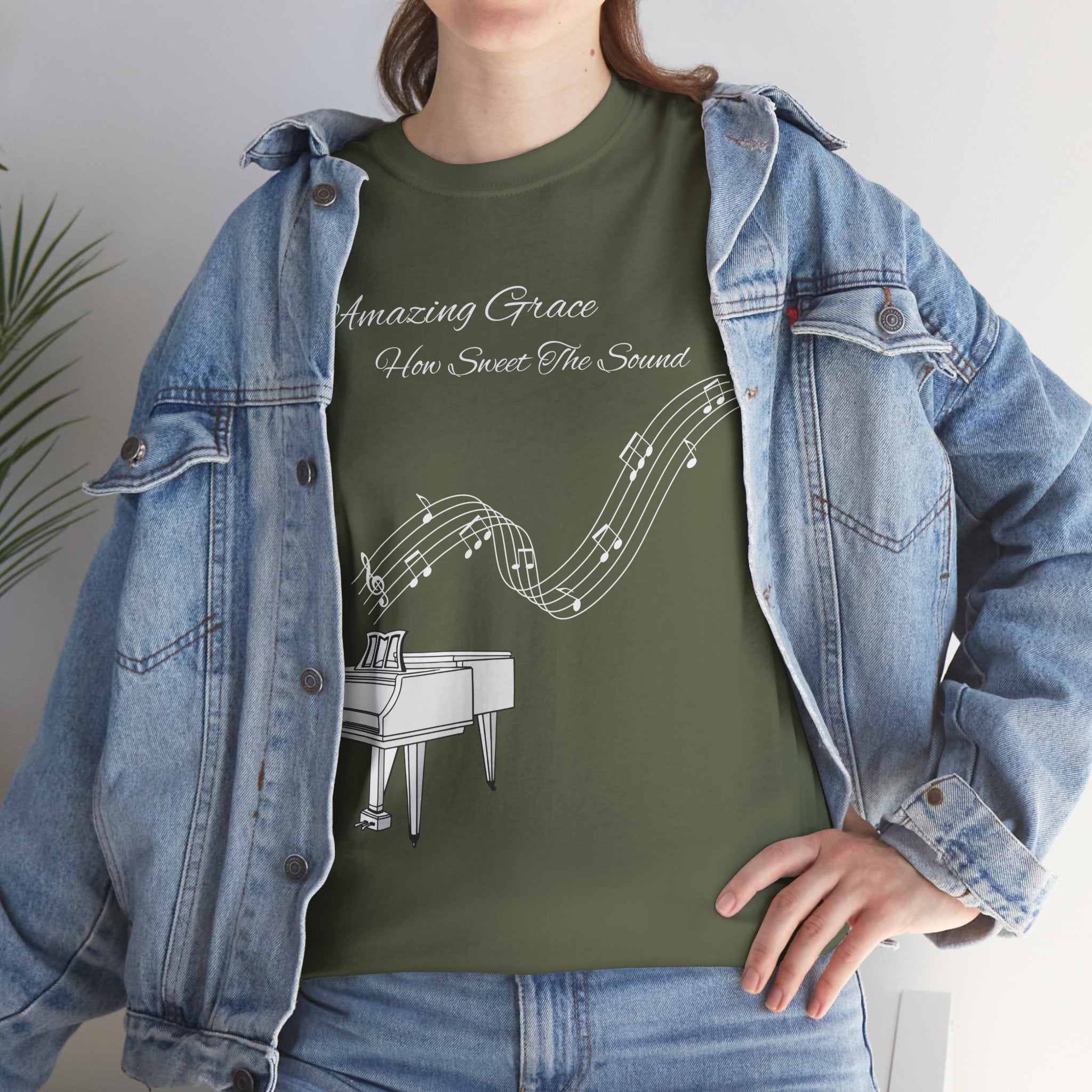 Music Lover's Unisex Tee - Amazing Grace Design, Perfect Gift for Musicians, Casual Wear, Music Event Shirt, Piano Lovers Top