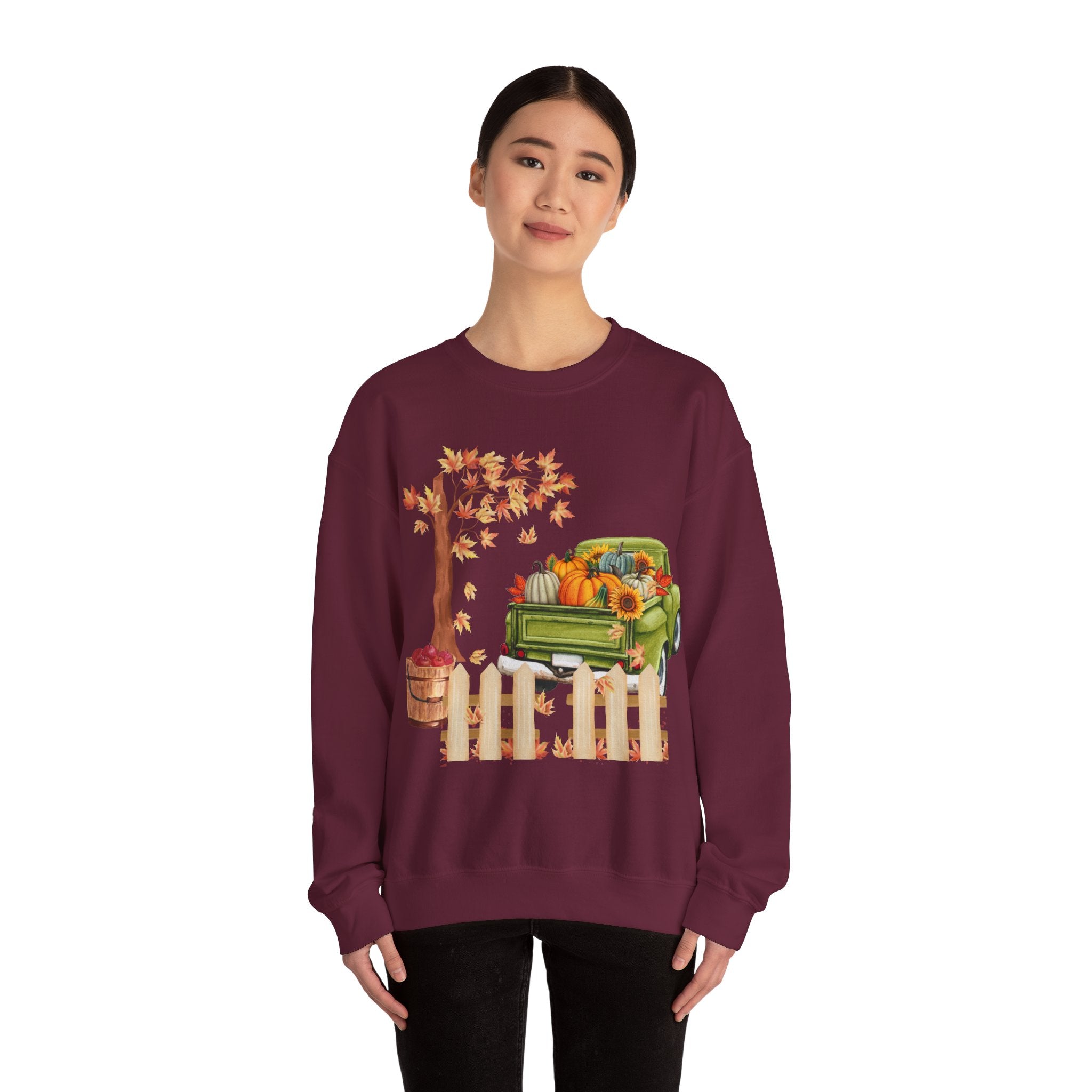 Autumn Vibes Crewneck Sweatshirt – Cozy Fall Apparel, Pumpkin Decor, Harvest Festival Fashion, Unisex Sweatshirt, Seasonal Layering