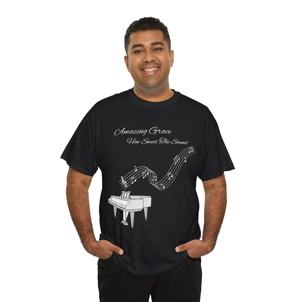 Music Lover's Unisex Tee - Amazing Grace Design, Perfect Gift for Musicians, Casual Wear, Music Event Shirt, Piano Lovers Top