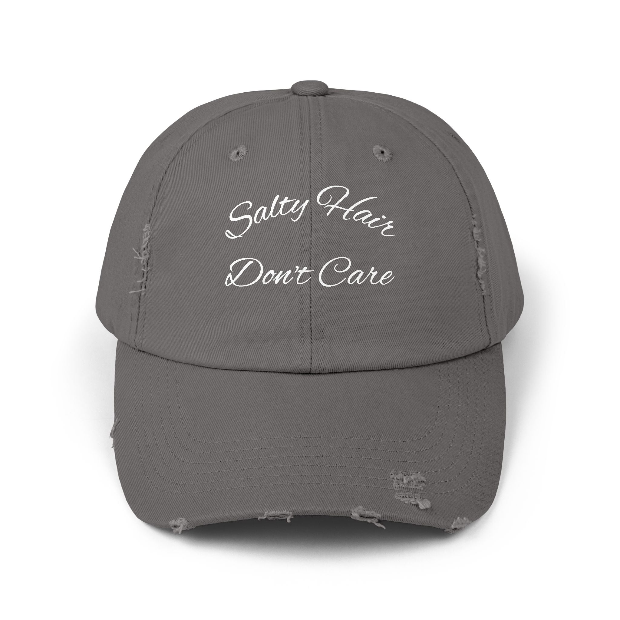 Salty Hair Don't Care Stylish Unisex Distressed Cap - Perfect for Beach Days, Vacation, and Casual Outings, Salty Hair Don't Care Hat, Trendy Accessories, [...]