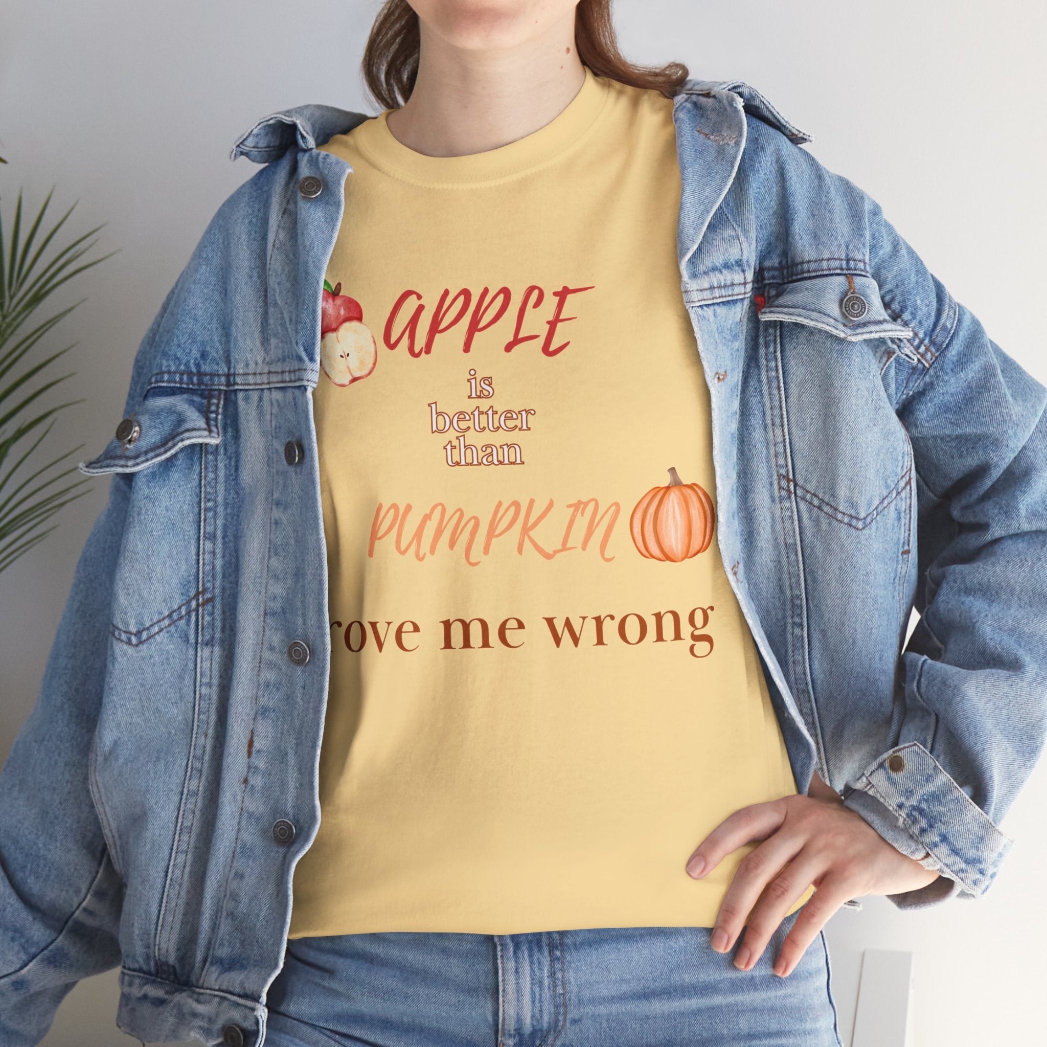 Apple Better Than Pumpkin Tee, Funny Autumn T-Shirt, Casual Halloween Shirt, Fall Holiday Apparel, Gift for Friends