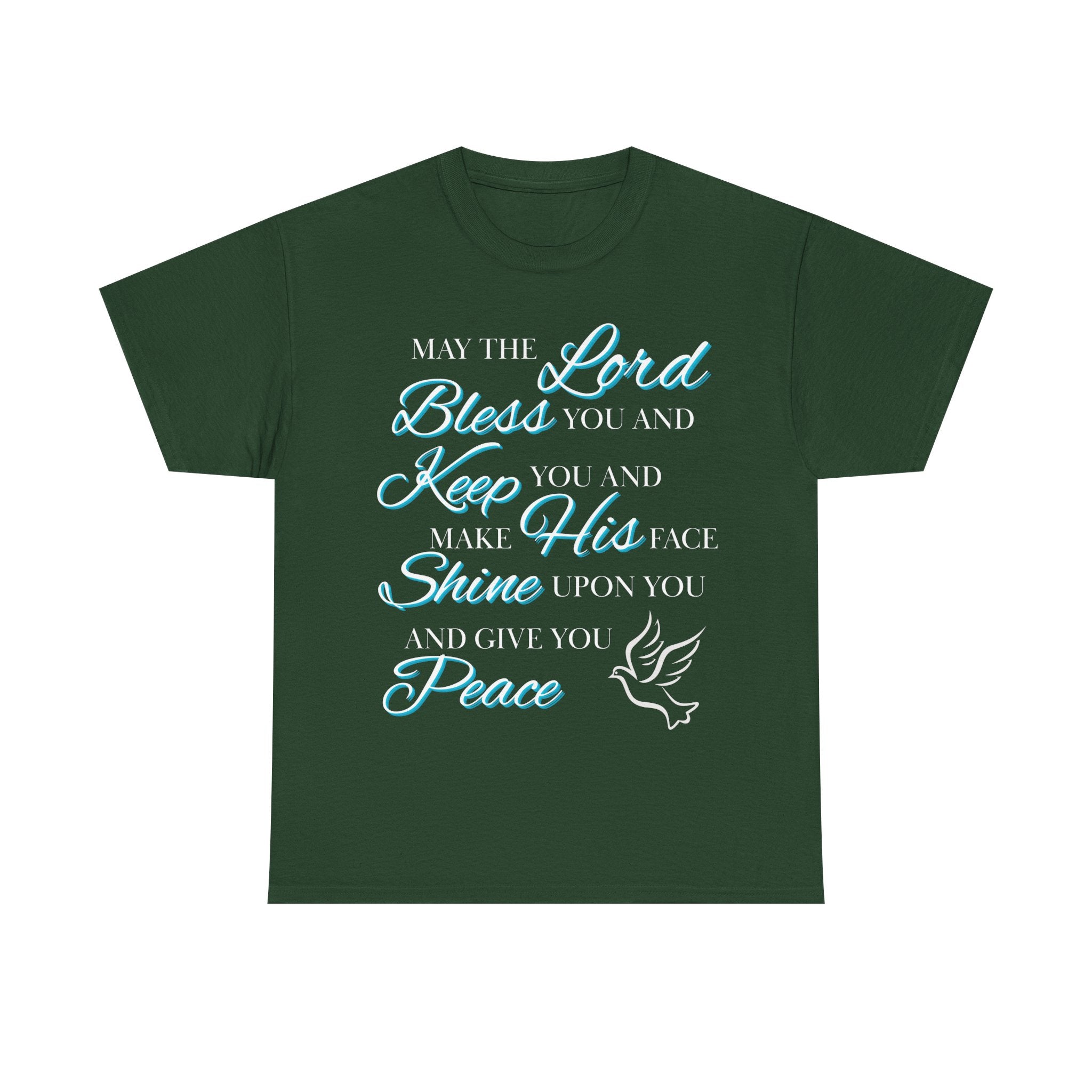 May The Lord Bless You and Keep You Faith-Inspired Unisex Heavy Cotton Tee, Inspirational Graphic Shirt, Christian Gift, Casual Wear, Spiritual Comfort, Religious Apparel