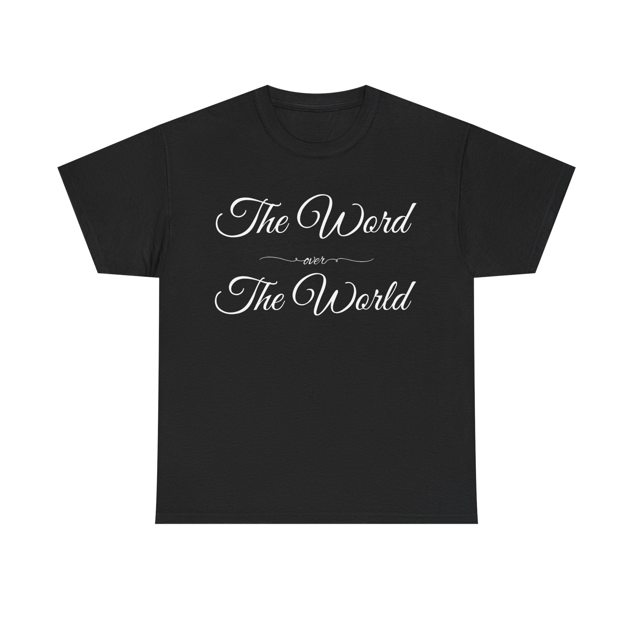 Inspirational Unisex Heavy Cotton Tee - The Word Over The World - Motivational Shirt, Gift for Friends, Cousins, Family, Casual Wear, [...]