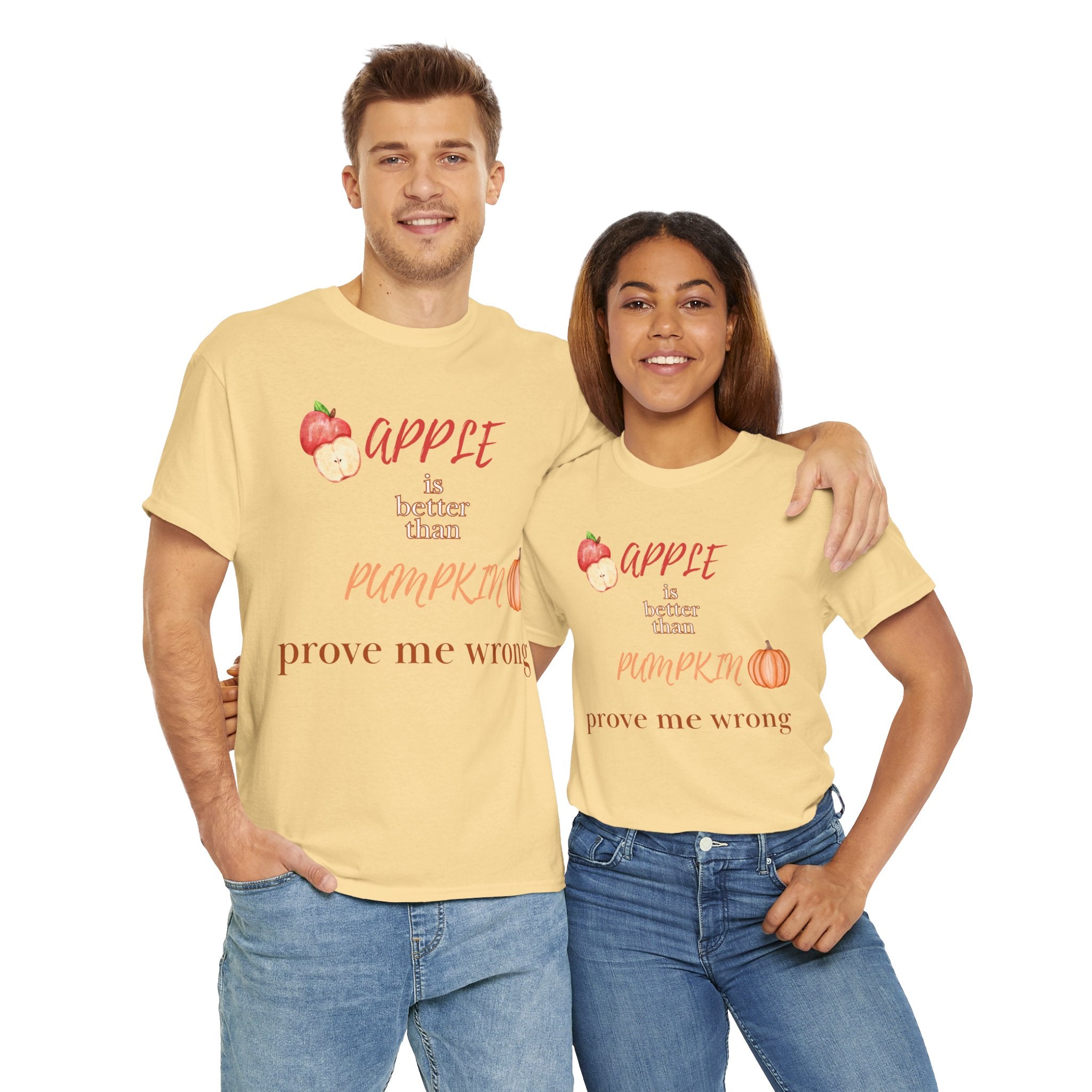 Apple Better Than Pumpkin Tee, Funny Autumn T-Shirt, Casual Halloween Shirt, Fall Holiday Apparel, Gift for Friends