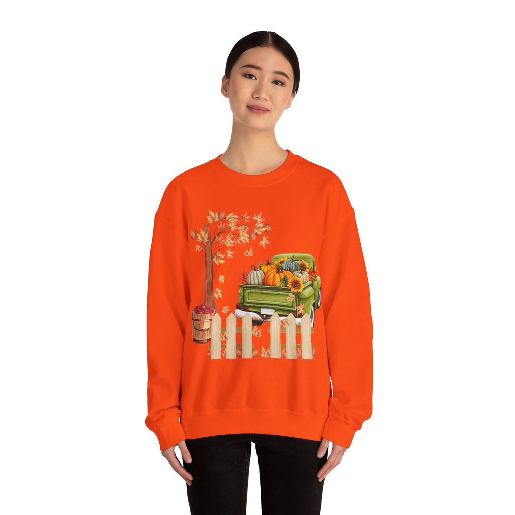 Autumn Vibes Crewneck Sweatshirt – Cozy Fall Apparel, Pumpkin Decor, Harvest Festival Fashion, Unisex Sweatshirt, Seasonal Layering