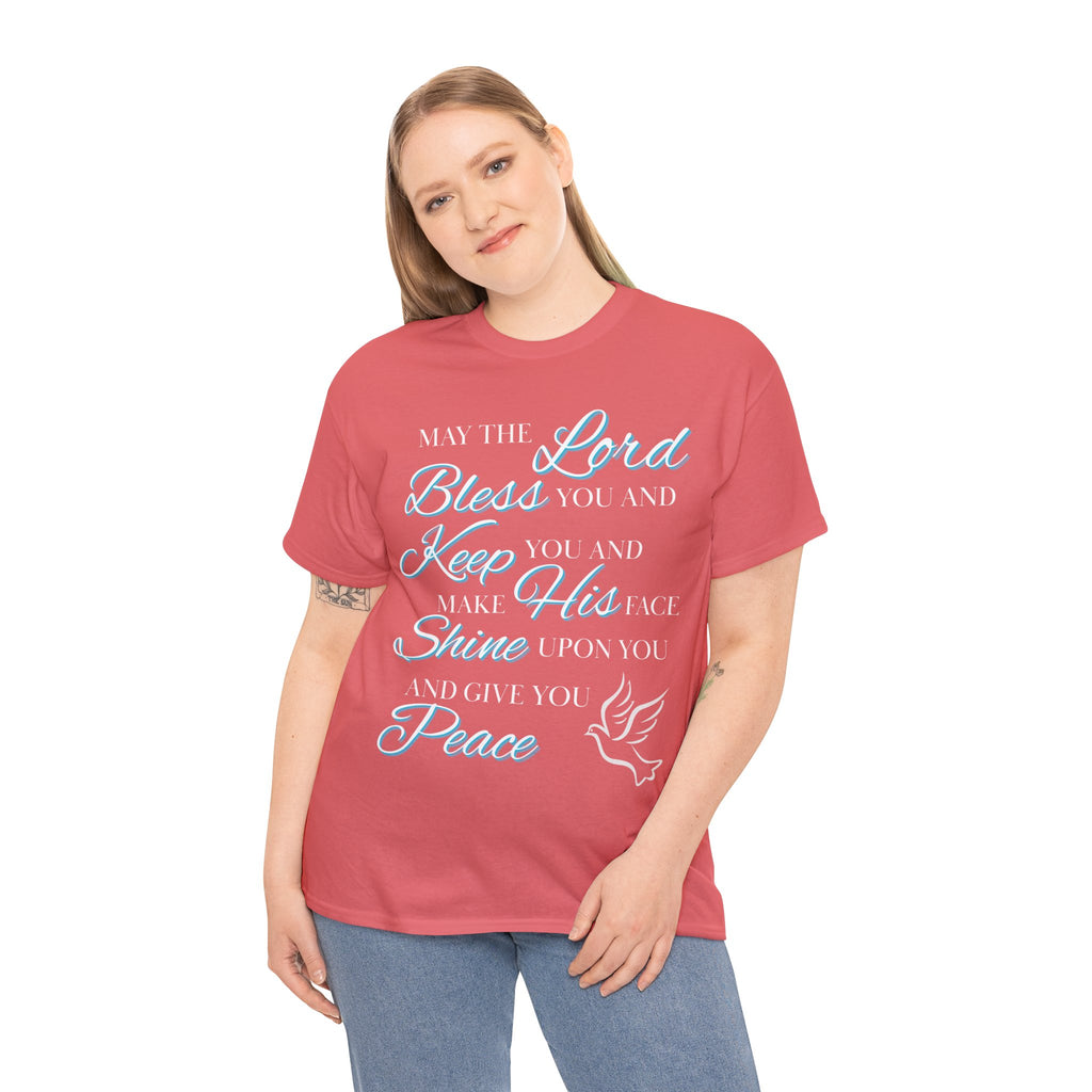 May The Lord Bless You and Keep You Faith-Inspired Unisex Heavy Cotton Tee, Inspirational Graphic Shirt, Christian Gift, Casual Wear, Spiritual Comfort, Religious Apparel
