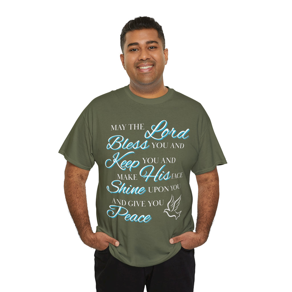 May The Lord Bless You and Keep You Faith-Inspired Unisex Heavy Cotton Tee, Inspirational Graphic Shirt, Christian Gift, Casual Wear, Spiritual Comfort, Religious Apparel
