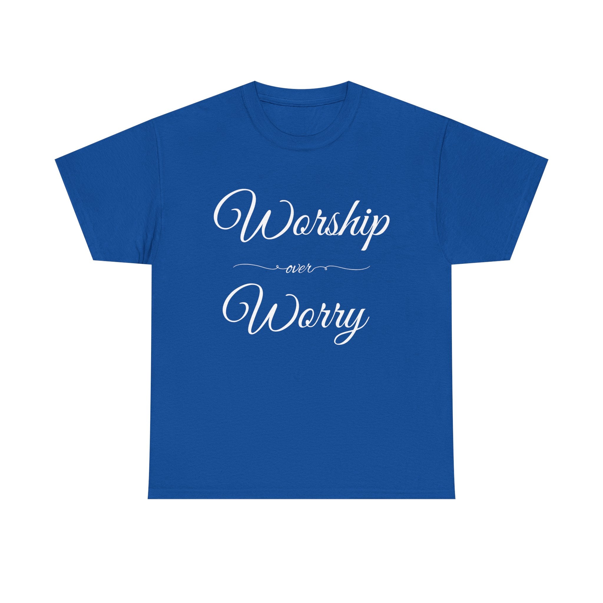 Worship Over Worry Unisex Heavy Cotton Tee - Inspirational T-Shirt, Motivational Apparel, Gift for Faith, Sunday Best, Everyday Comfort