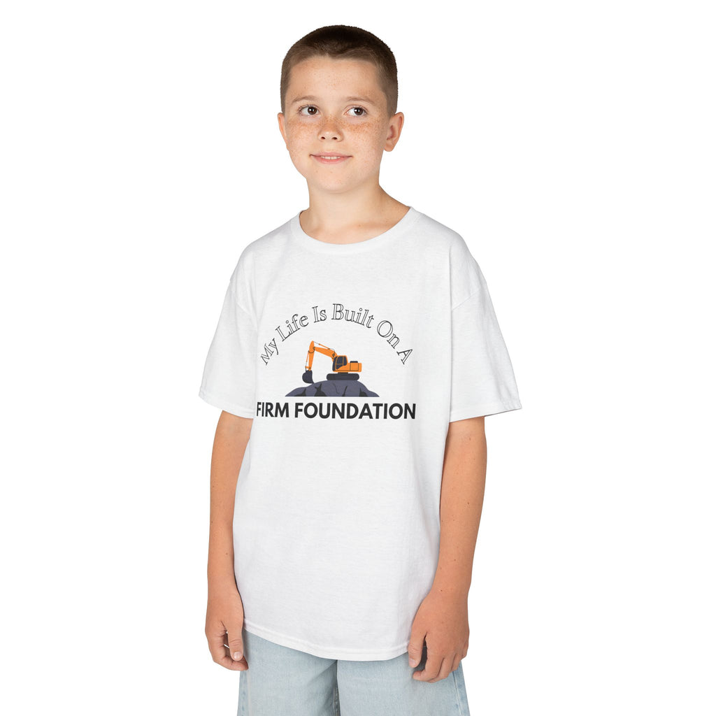 Kids Tee - My Life is Built on a Firm Foundation Construction Image