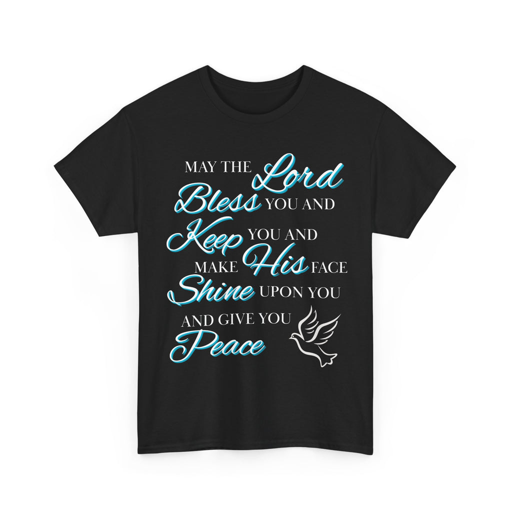 May The Lord Bless You and Keep You Faith-Inspired Unisex Heavy Cotton Tee, Inspirational Graphic Shirt, Christian Gift, Casual Wear, Spiritual Comfort, Religious Apparel