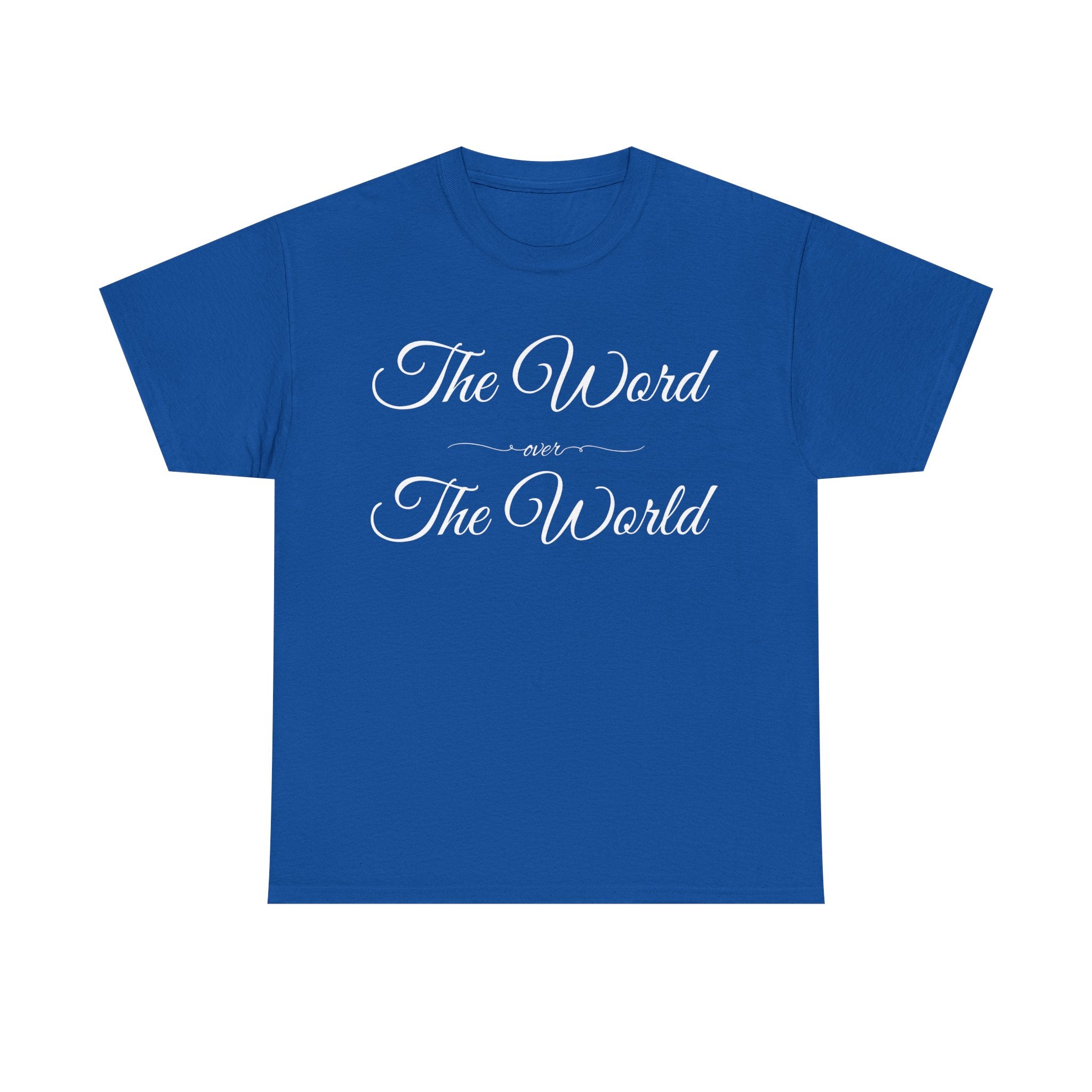 Inspirational Unisex Heavy Cotton Tee - The Word Over The World - Motivational Shirt, Gift for Friends, Cousins, Family, Casual Wear, [...]