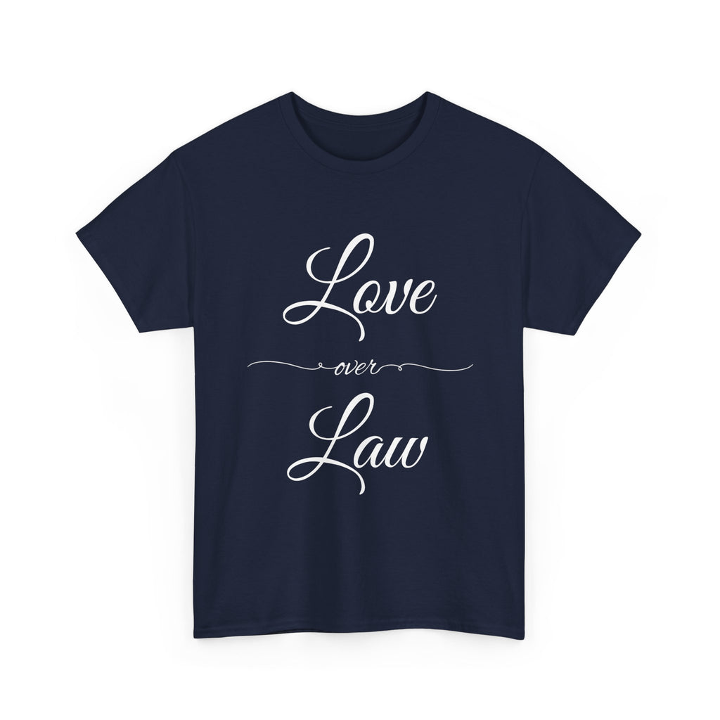 Love Over Law Unisex Heavy Cotton Tee - Cute Legal Shirt, Gift for Law Students, Casual Wear, Legal Humor, Graduation Gift, Law School Apparel