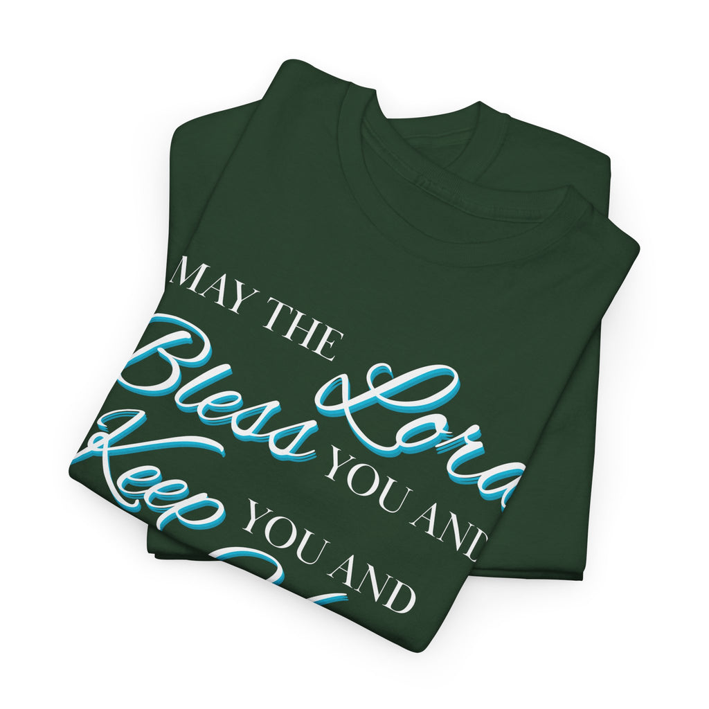 May The Lord Bless You and Keep You Faith-Inspired Unisex Heavy Cotton Tee, Inspirational Graphic Shirt, Christian Gift, Casual Wear, Spiritual Comfort, Religious Apparel
