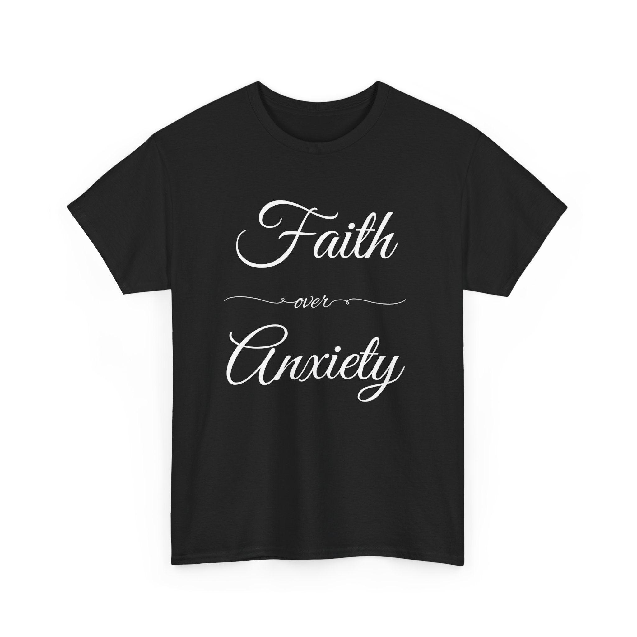 Faith Over Anxiety Unisex Heavy Cotton Tee, Motivational T-Shirt for Stress Relief, Mindfulness Apparel, Gift for Mental Health [...]