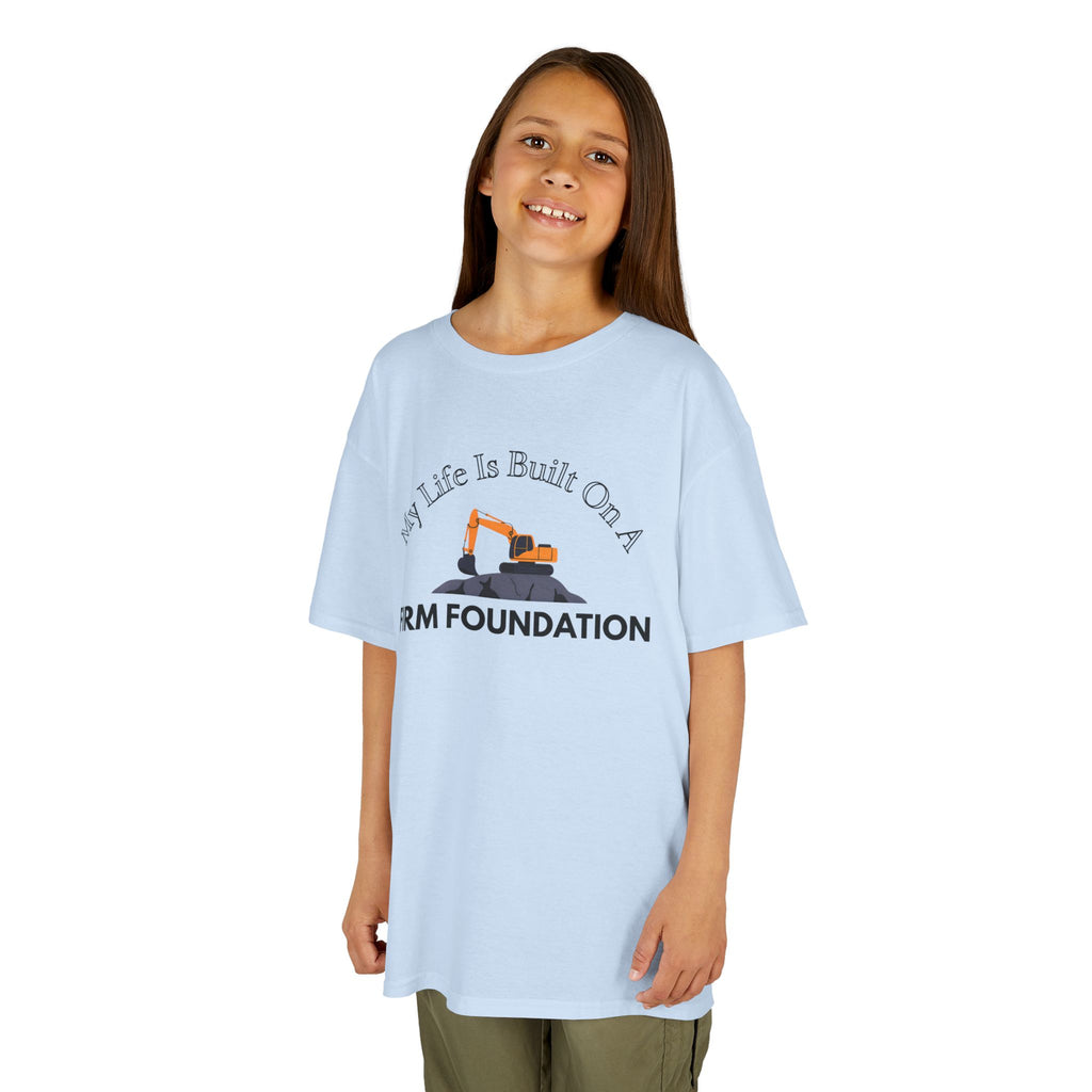 Kids Tee - My Life is Built on a Firm Foundation Construction Image